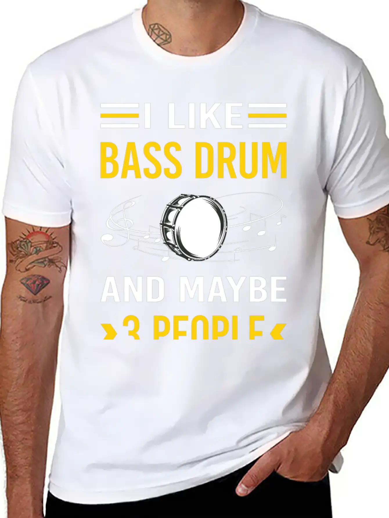 3 People Bass Drum Breathable Soft Cotton T-Shirt – Timeless Casual Look