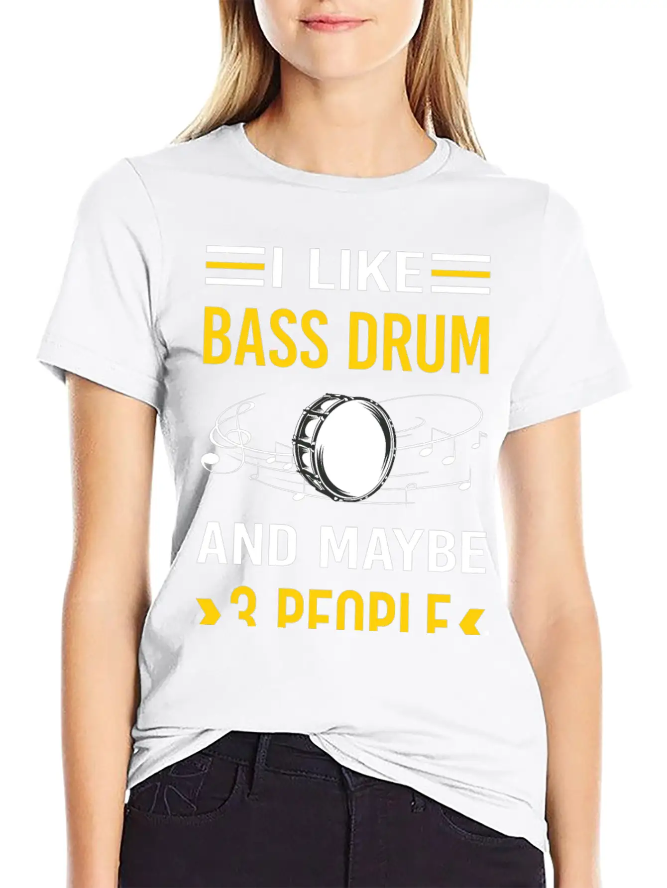 3 People Bass Drum Breathable Soft Cotton T-Shirt – Timeless Casual Look