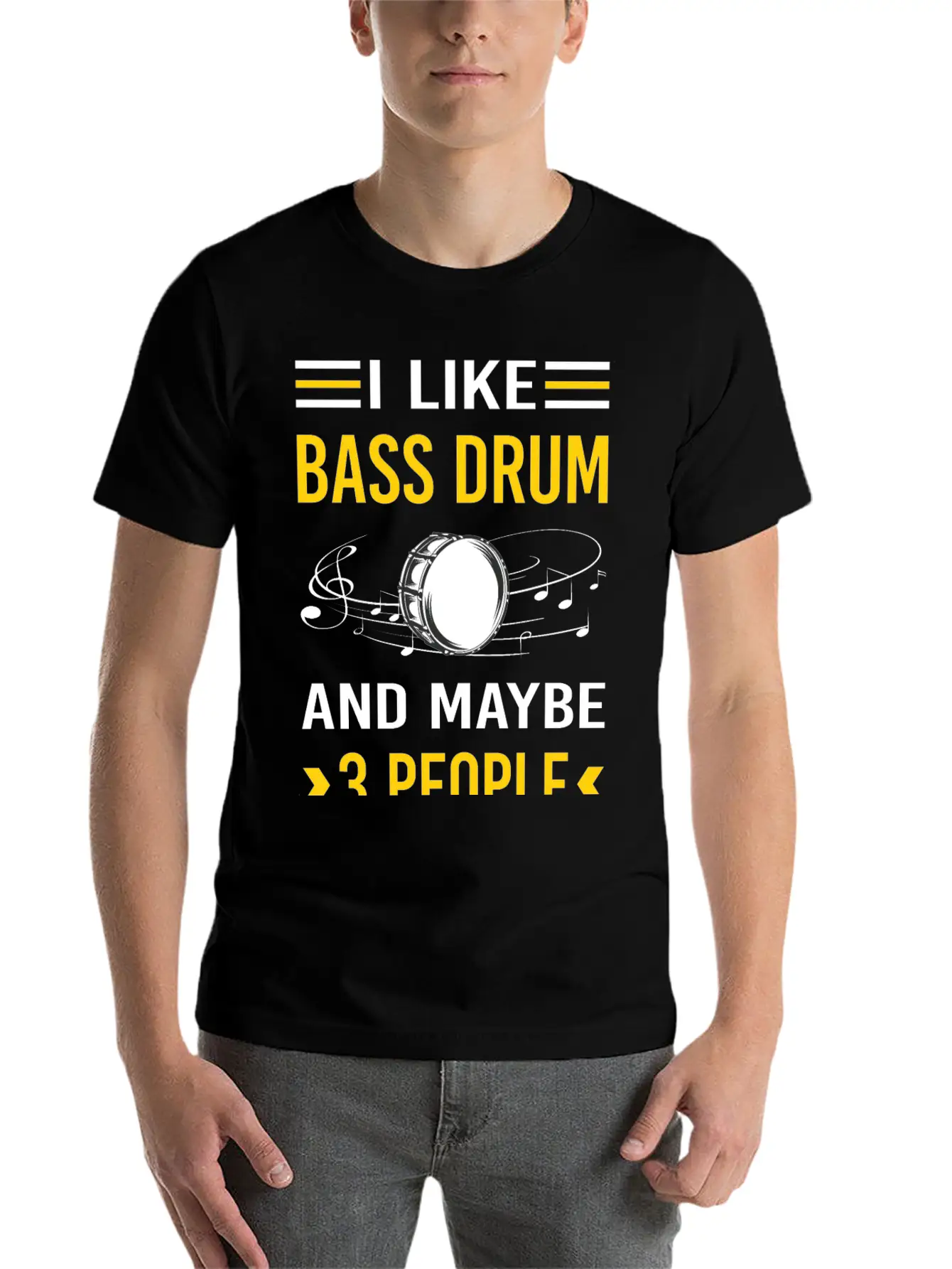3 People Bass Drum Breathable Soft Cotton T-Shirt – Timeless Casual Look