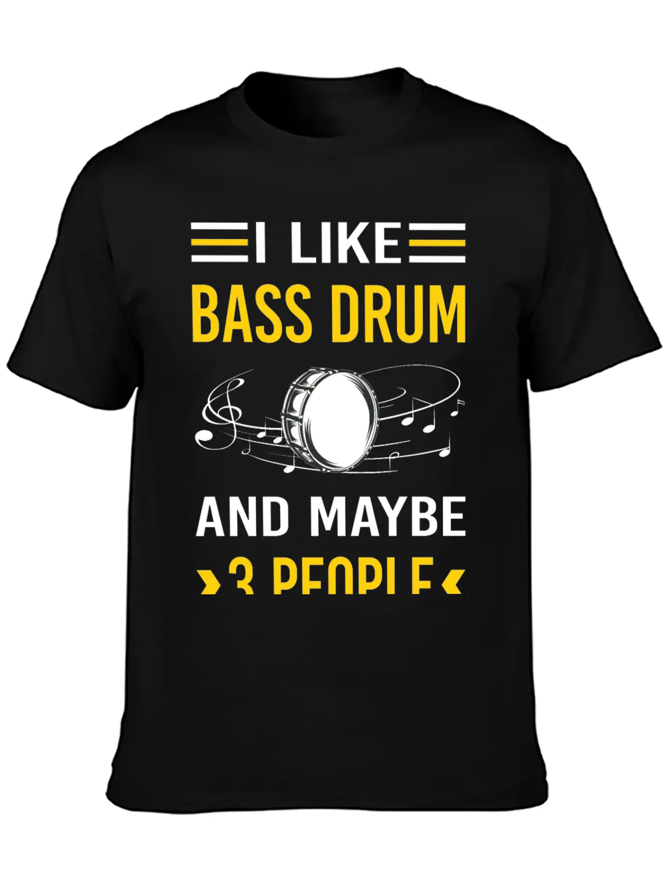 3 People Bass Drum Breathable Soft Cotton T-Shirt – Timeless Casual Look