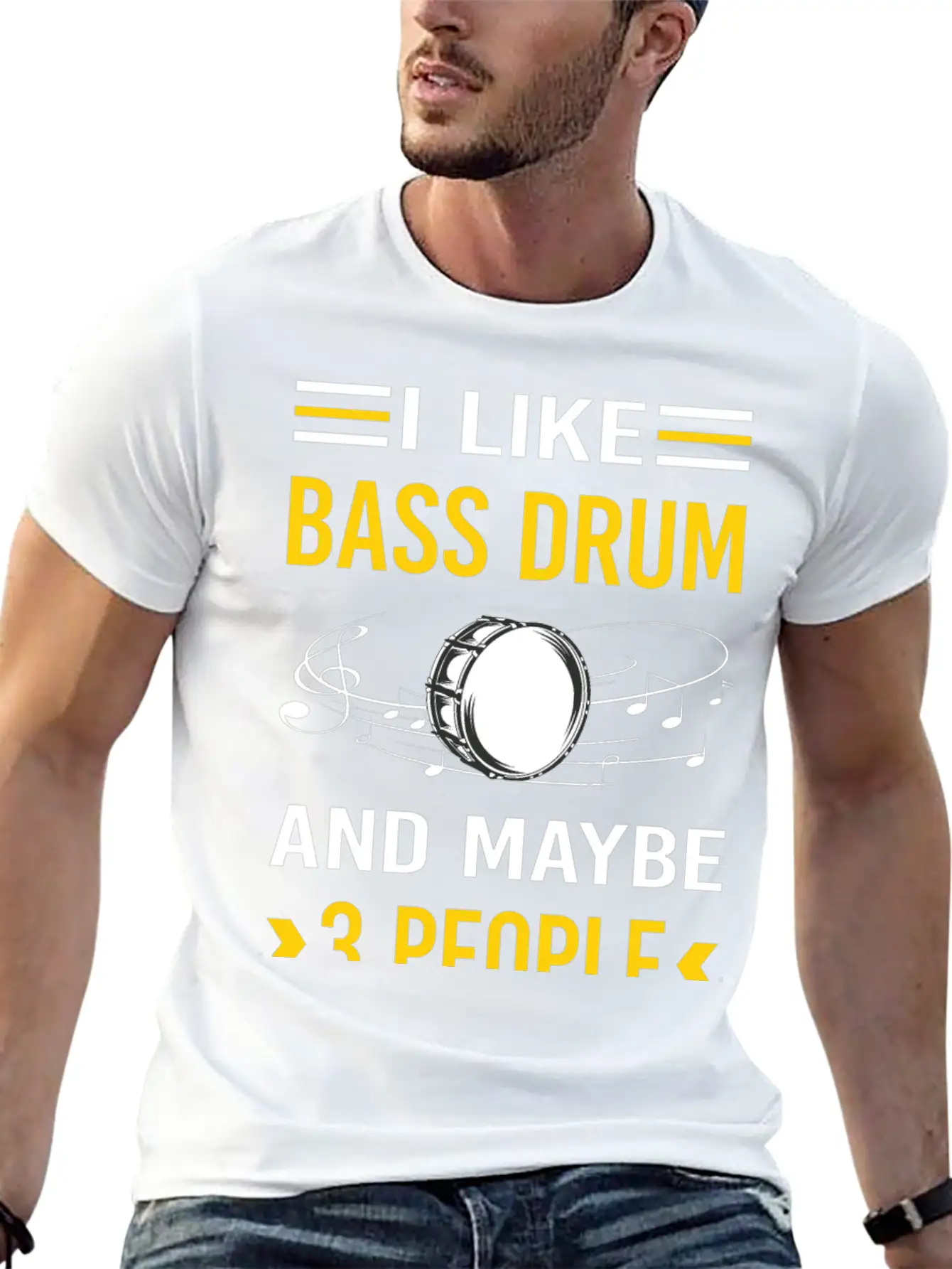 3 People Bass Drum Breathable Soft Cotton T-Shirt – Timeless Casual Look