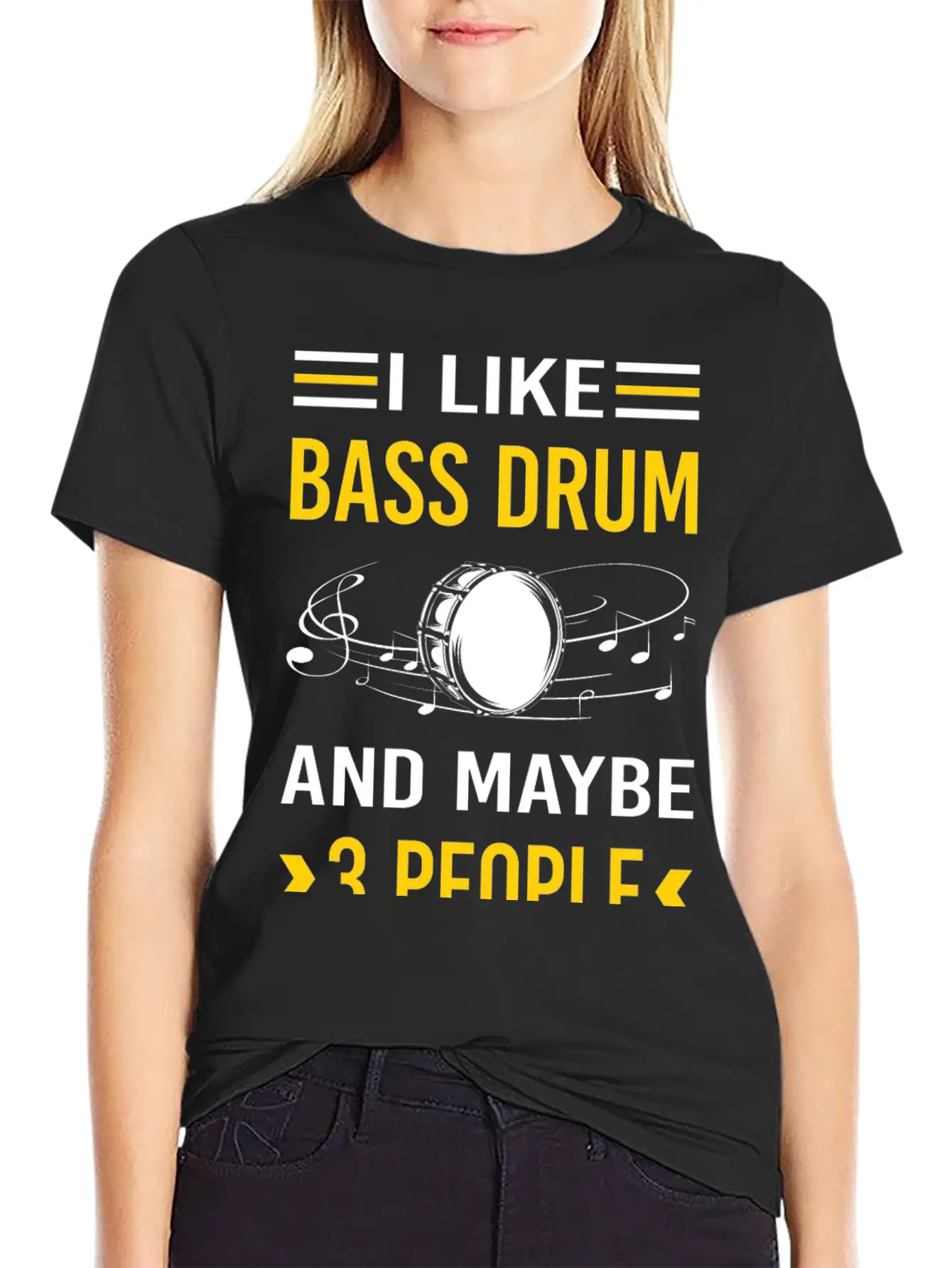 3 People Bass Drum Breathable Soft Cotton T-Shirt – Timeless Casual Look