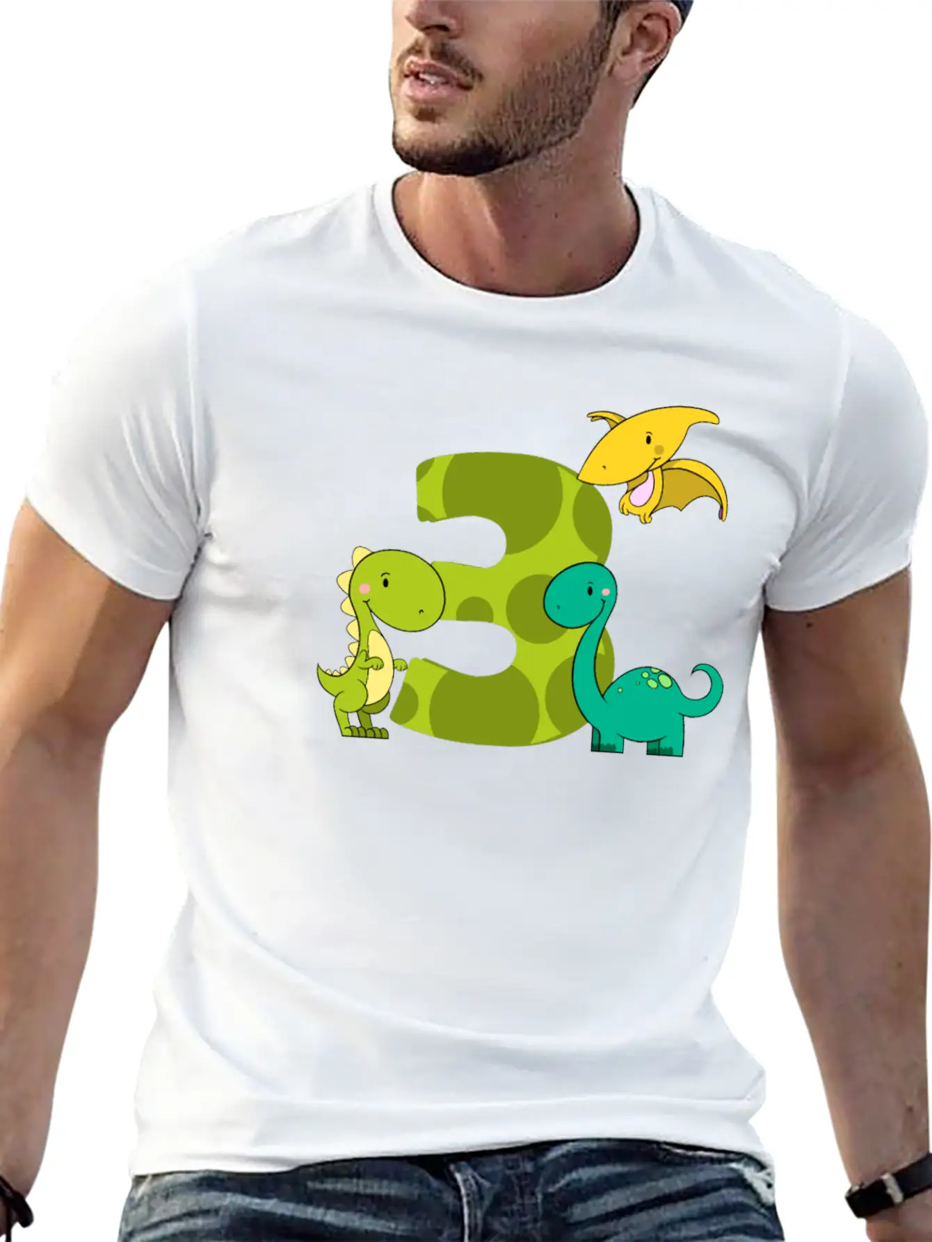 3 Year Old Boy Dinosaurs 3rd Birthday Unisex Cotton Tee – Relaxed Fit For Any Occasion