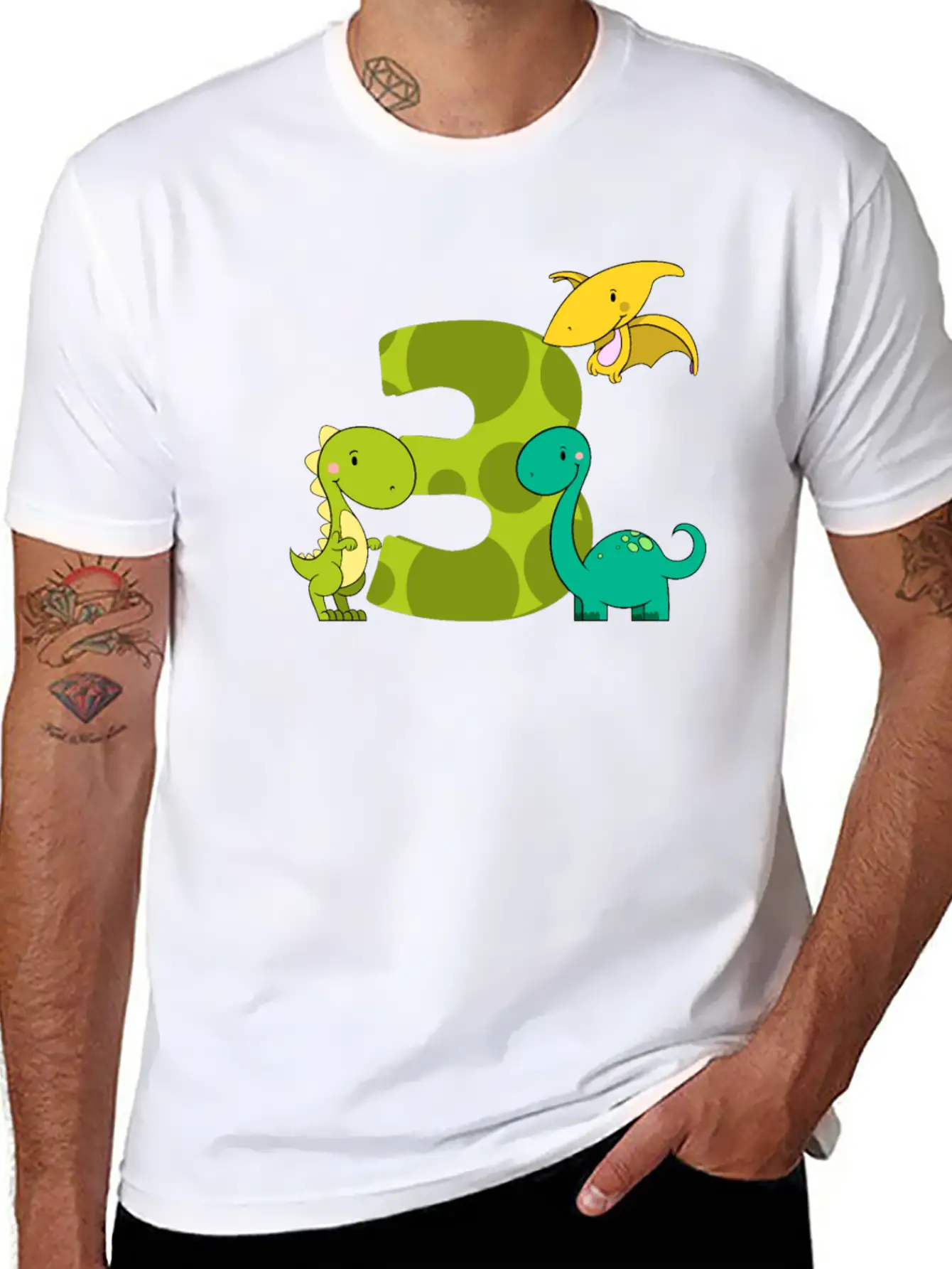 3 Year Old Boy Dinosaurs 3rd Birthday Unisex Cotton Tee – Relaxed Fit For Any Occasion