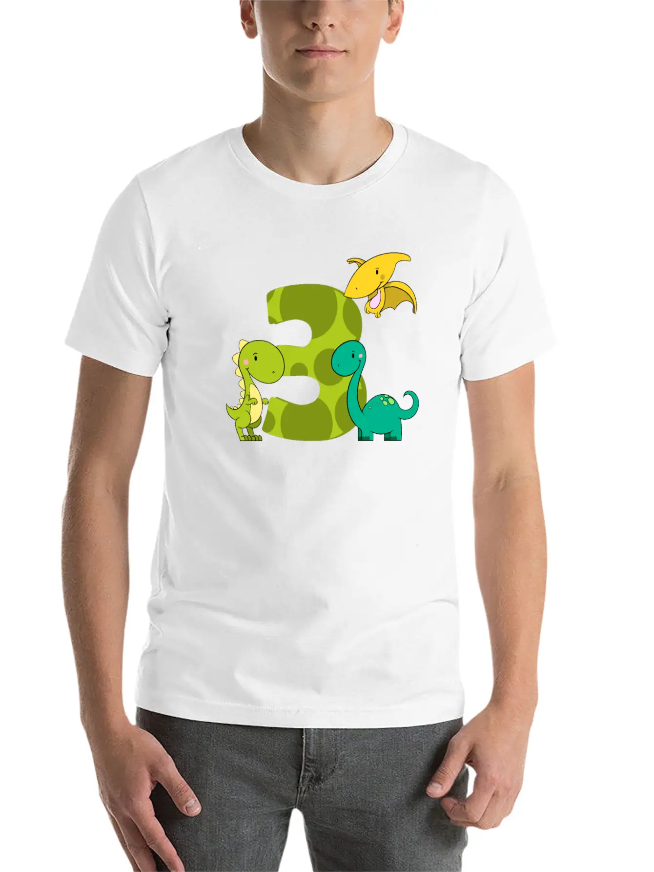 3 Year Old Boy Dinosaurs 3rd Birthday Unisex Cotton Tee – Relaxed Fit For Any Occasion