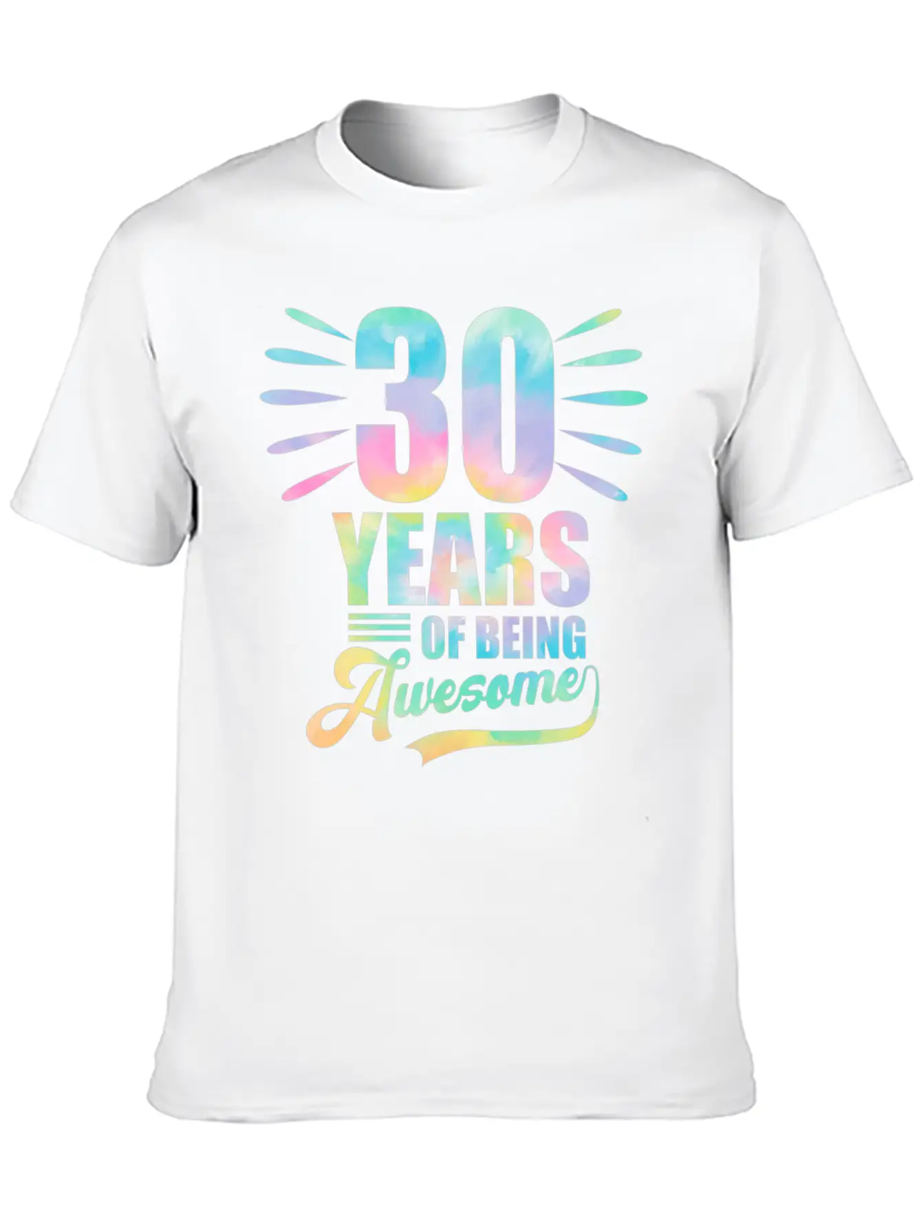 30 Years Of Being Awesome Tie Dye Birthday Soft Cotton Short Sleeve Tee – Unisex Wardrobe Staple