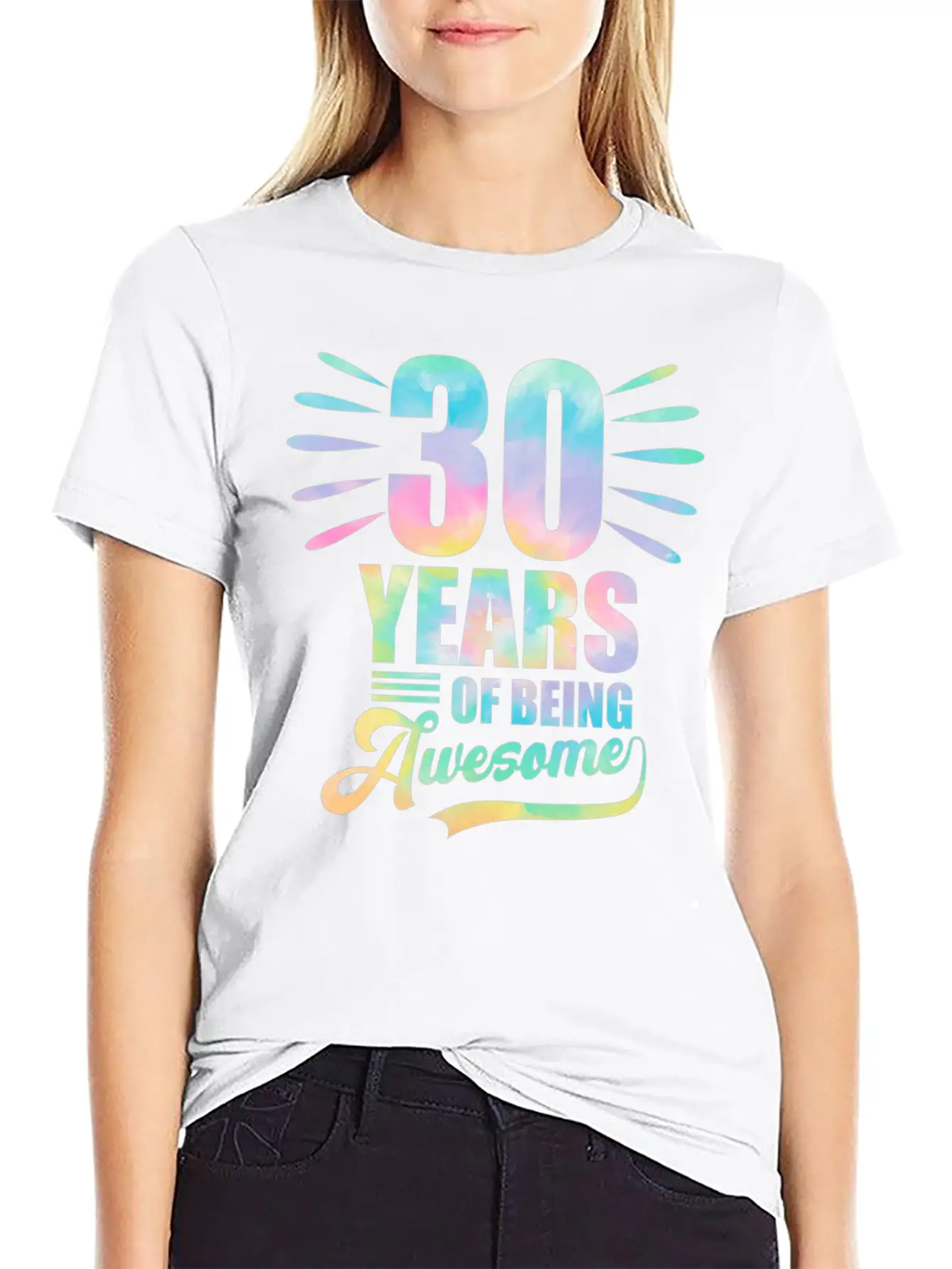 30 Years Of Being Awesome Tie Dye Birthday Soft Cotton Short Sleeve Tee – Unisex Wardrobe Staple