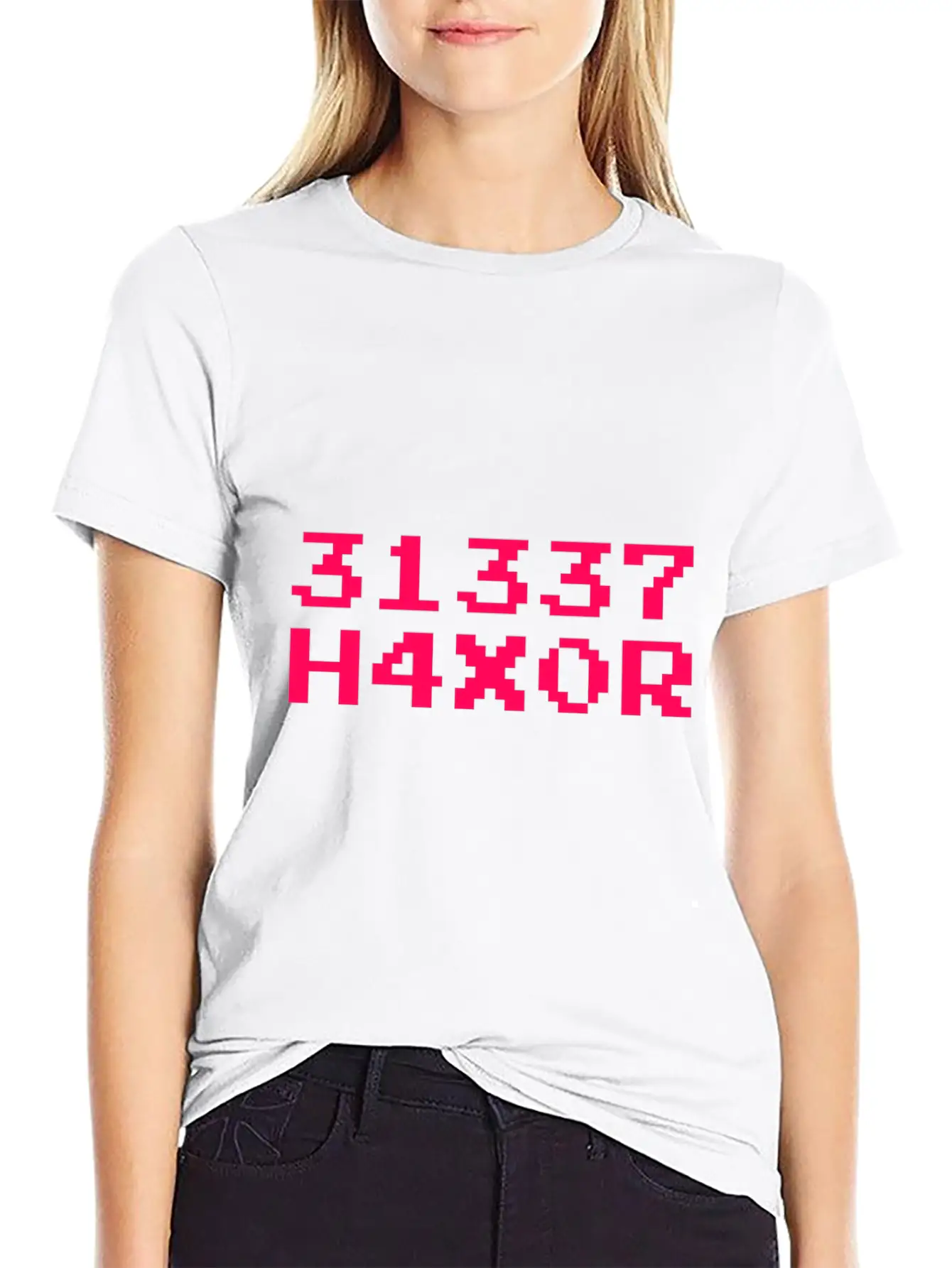 31337 H4X0R Hackers Pixel Art Pixelated Nerd Freak Classic Fit Graphic Tee For Daily Comfort – Unisex Cotton Shirt