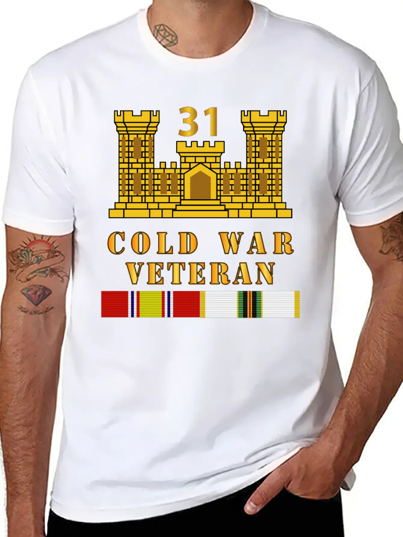 31st Engineer Battalion ENG Branch Cold War Vet Unisex Cotton Tee – Relaxed Fit For Any Occasion