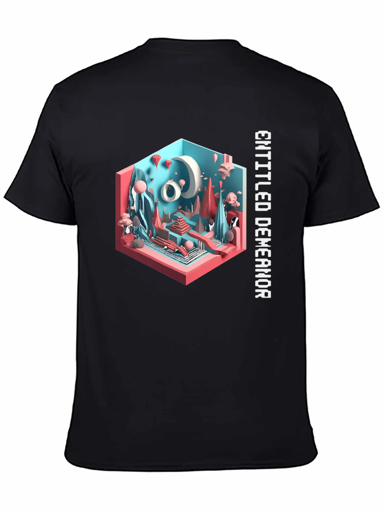 3D Art_ Entiled Demeanor Classic Crew Neck Graphic Tee – Everyday Minimal Look