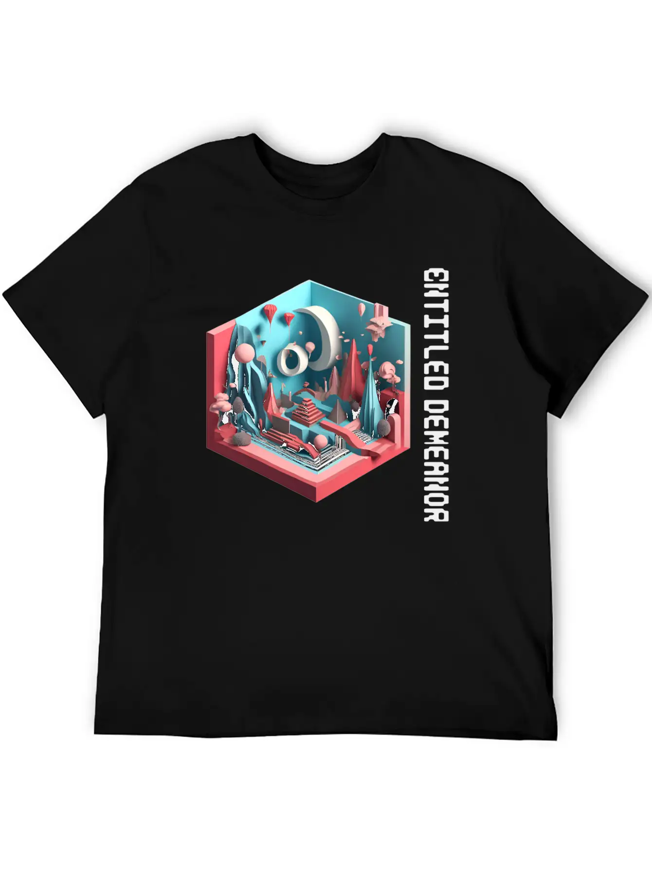 3D Art_ Entiled Demeanor Classic Crew Neck Graphic Tee – Everyday Minimal Look