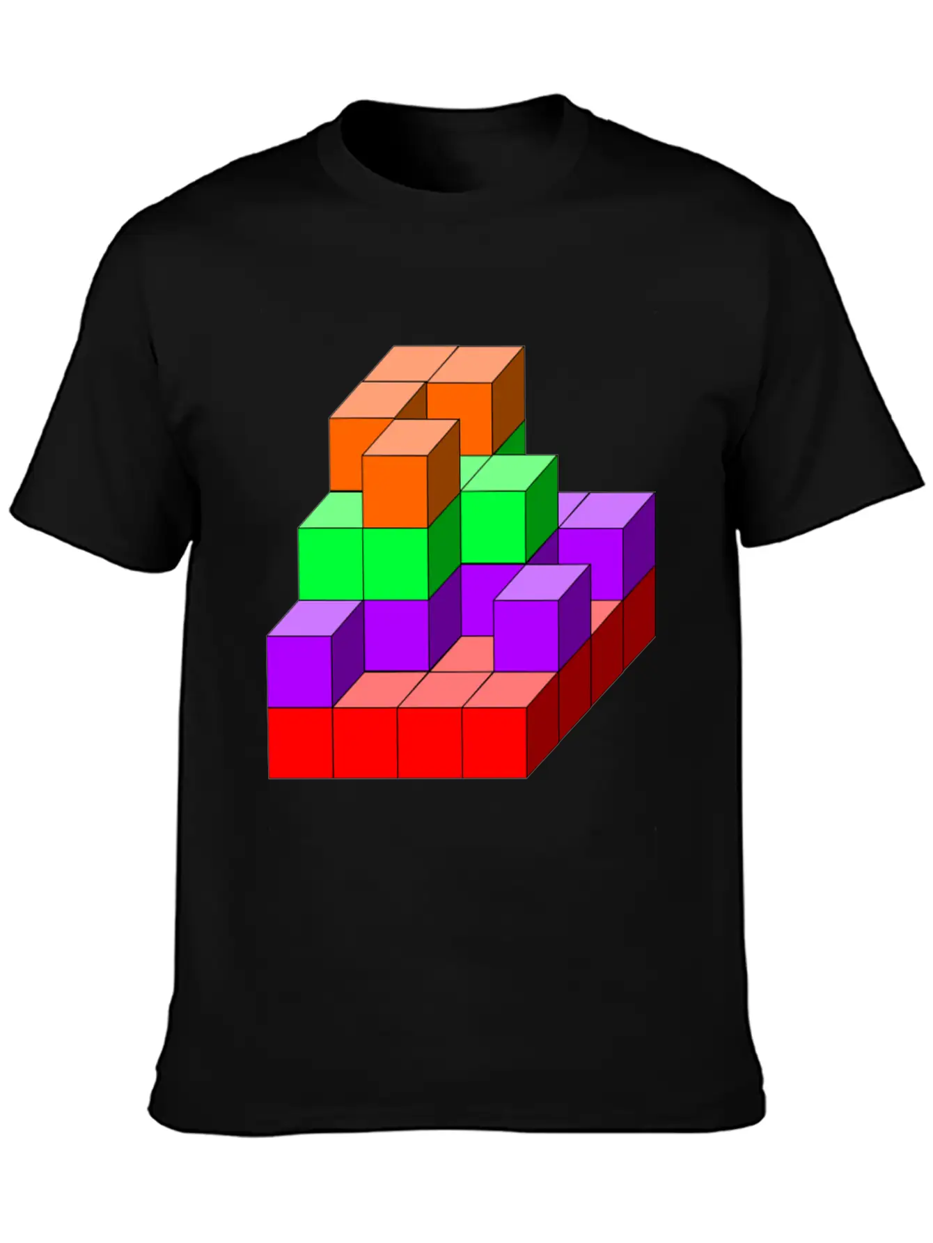 3D Cube 02 Classic Fit Graphic Tee For Daily Comfort – Unisex Cotton Shirt