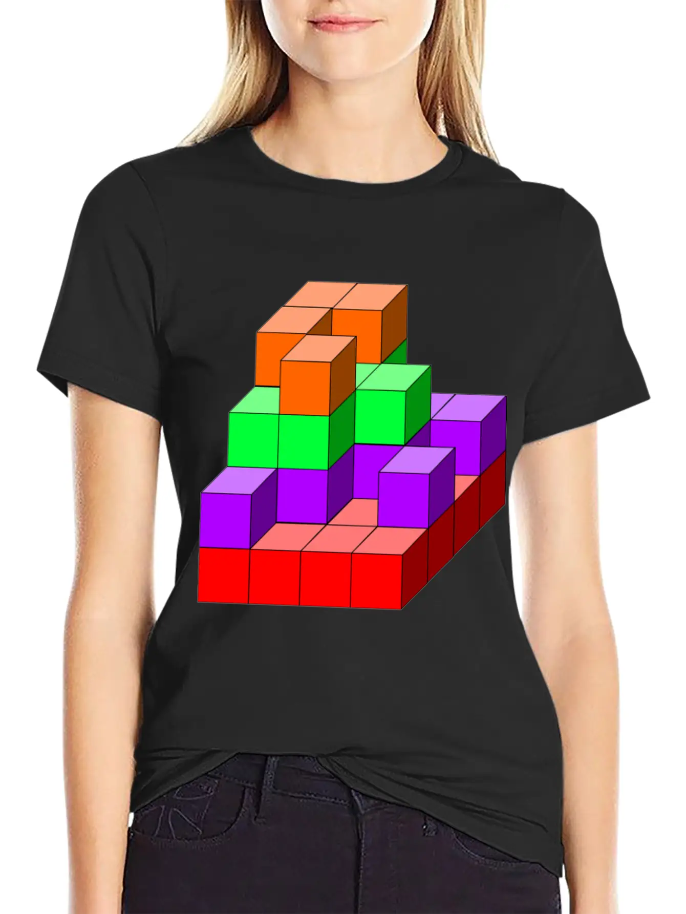 3D Cube 02 Classic Fit Graphic Tee For Daily Comfort – Unisex Cotton Shirt