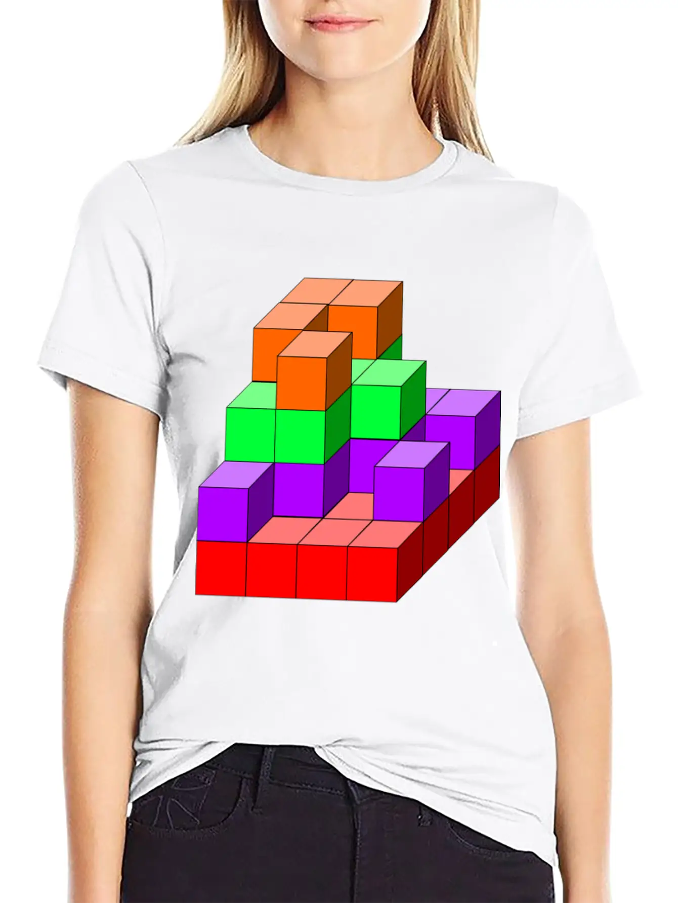 3D Cube 02 Classic Fit Graphic Tee For Daily Comfort – Unisex Cotton Shirt