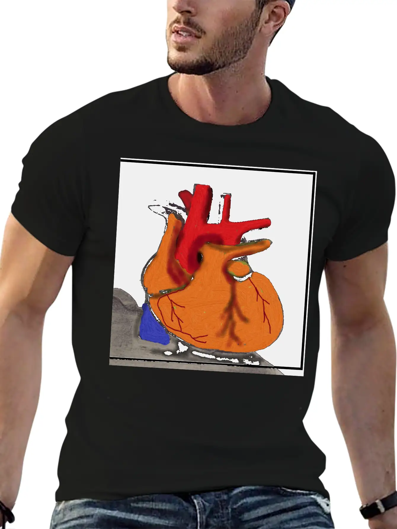3D HEART Unisex Cotton Tee – Relaxed Fit For Any Occasion