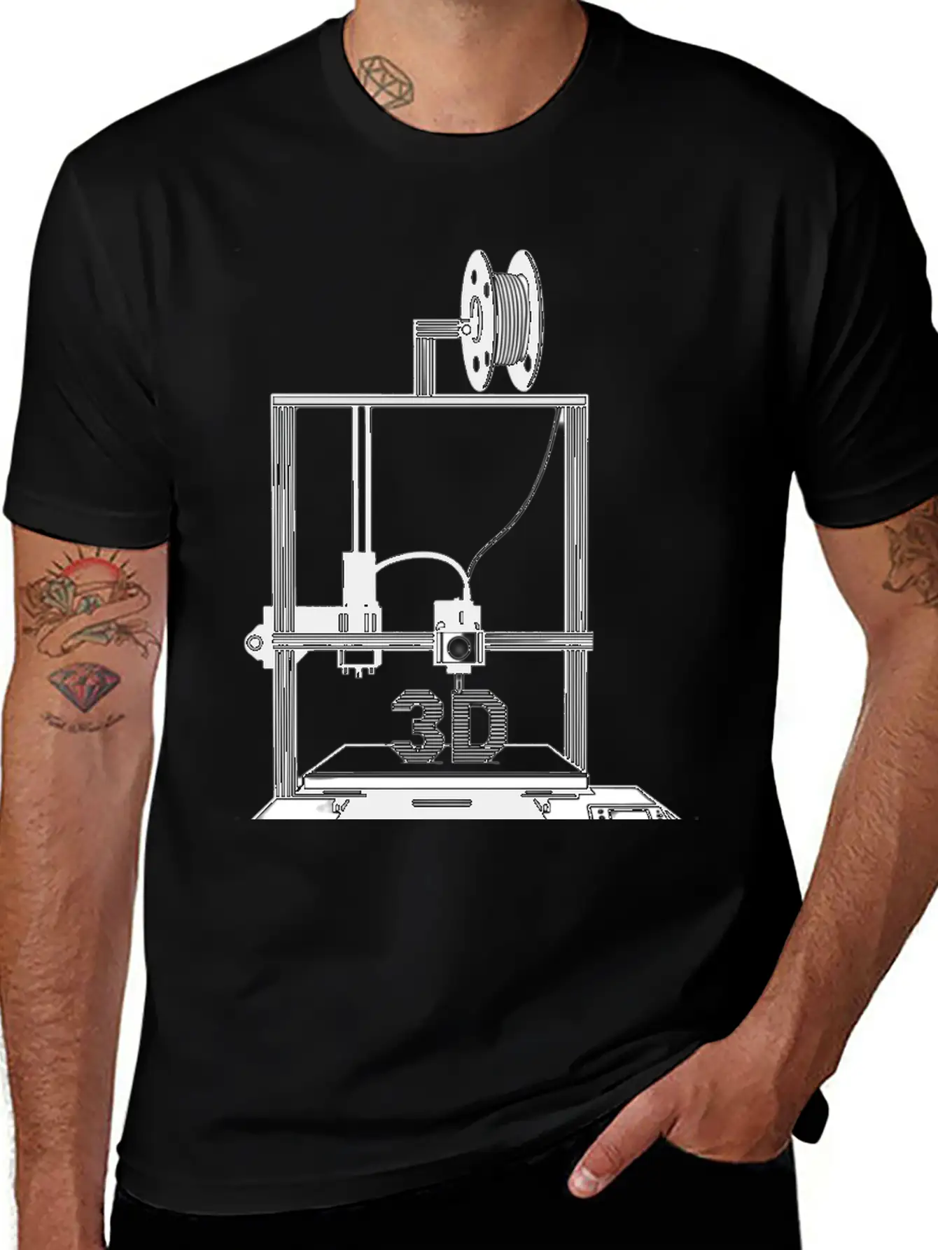 3D Printer,Art For Men Women 3D Printing Printer Unisex Cotton Tee – Relaxed Fit For Any Occasion
