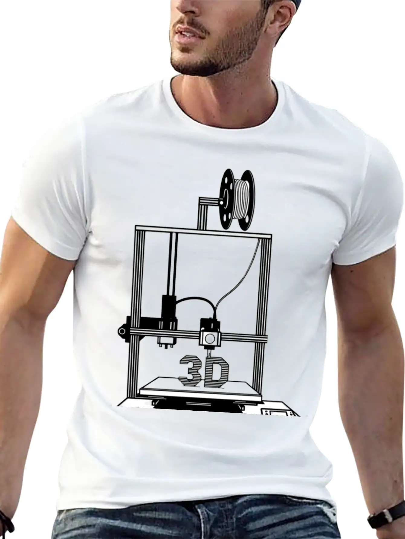 3D Printer,Art For Men Women 3D Printing Printer Unisex Cotton Tee – Relaxed Fit For Any Occasion