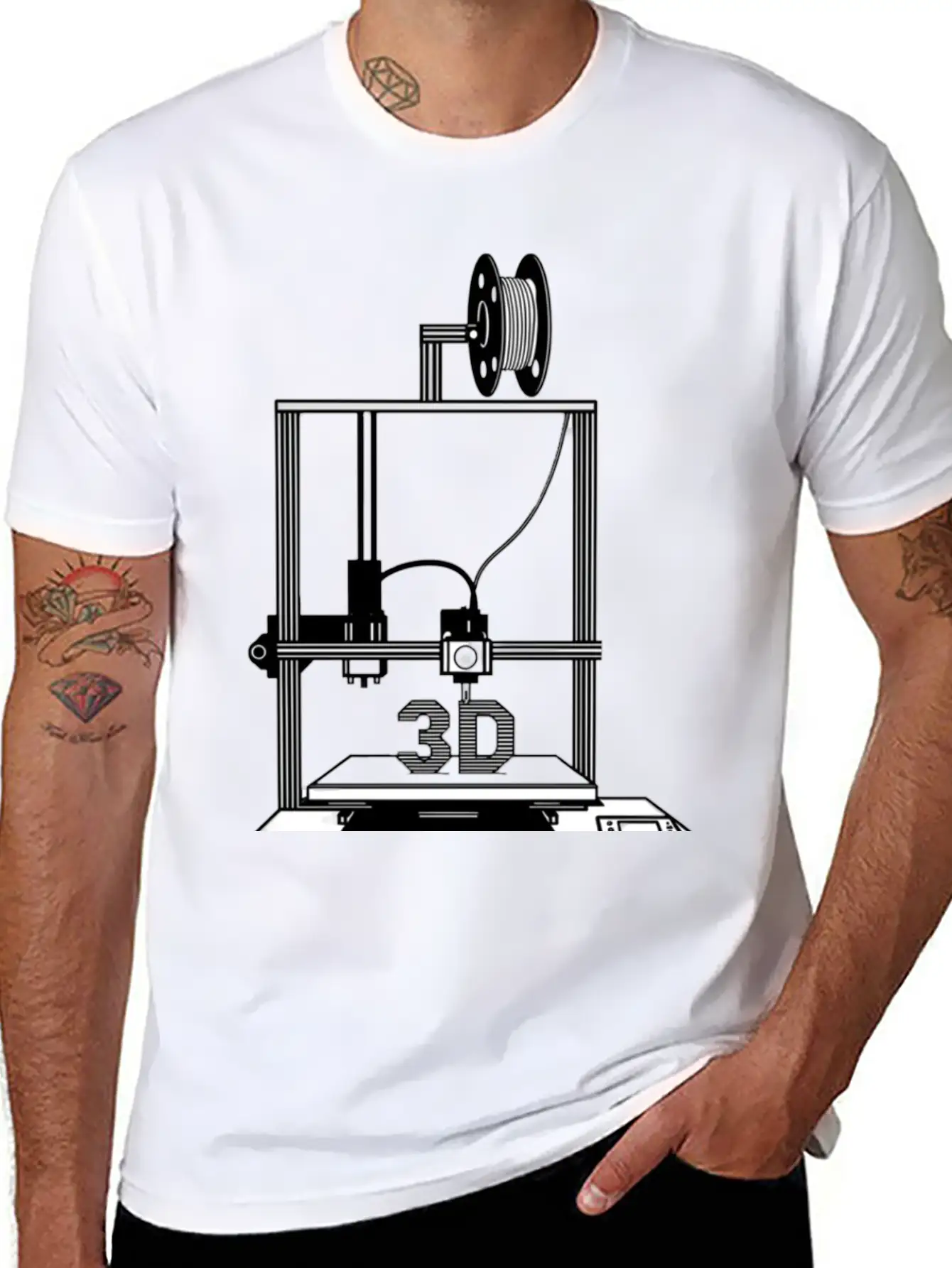 3D Printer,Art For Men Women 3D Printing Printer Unisex Cotton Tee – Relaxed Fit For Any Occasion