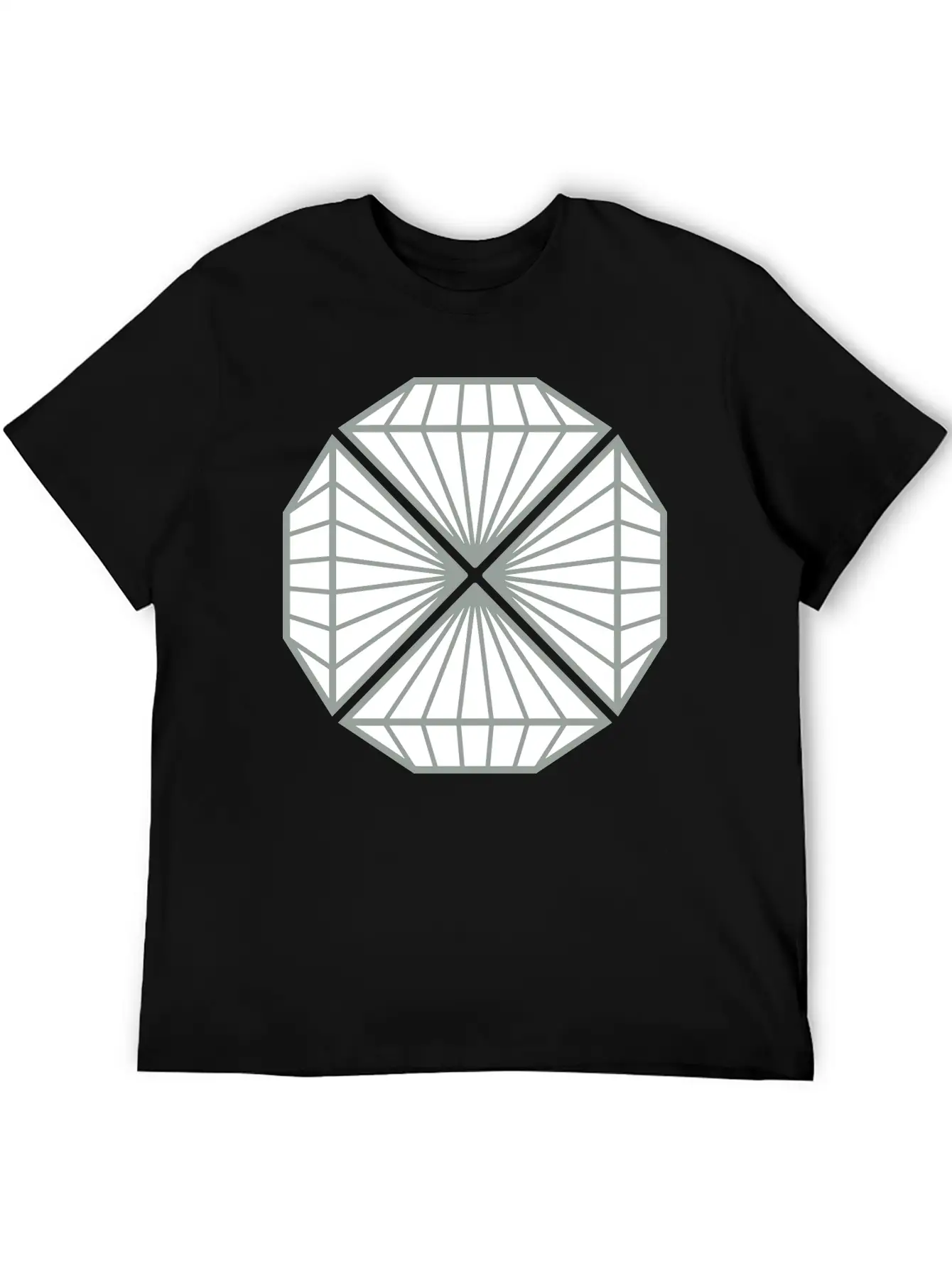 4 Diamonds Pattern Circle Empire Jewelry Beautiful Classic Crew Neck Graphic Tee – Everyday Minimal Look