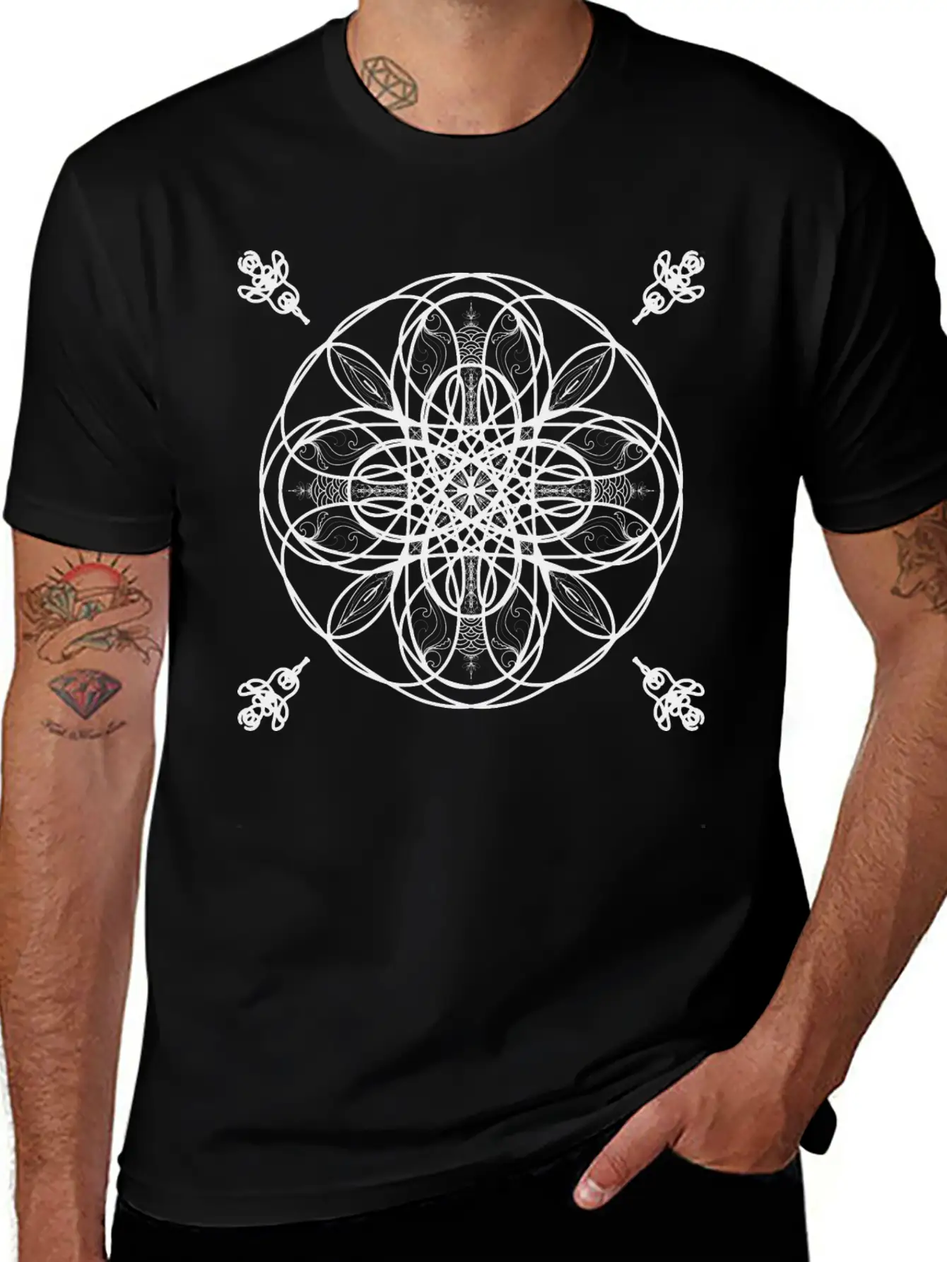 4 Elements, Earth Water Air Fire, Natural Mandala Breathable Soft Cotton T-Shirt – Timeless Casual Look