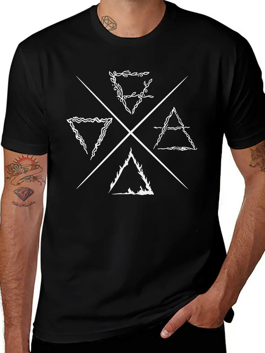4 Elements Symbols Unisex Cotton Tee – Relaxed Fit For Any Occasion