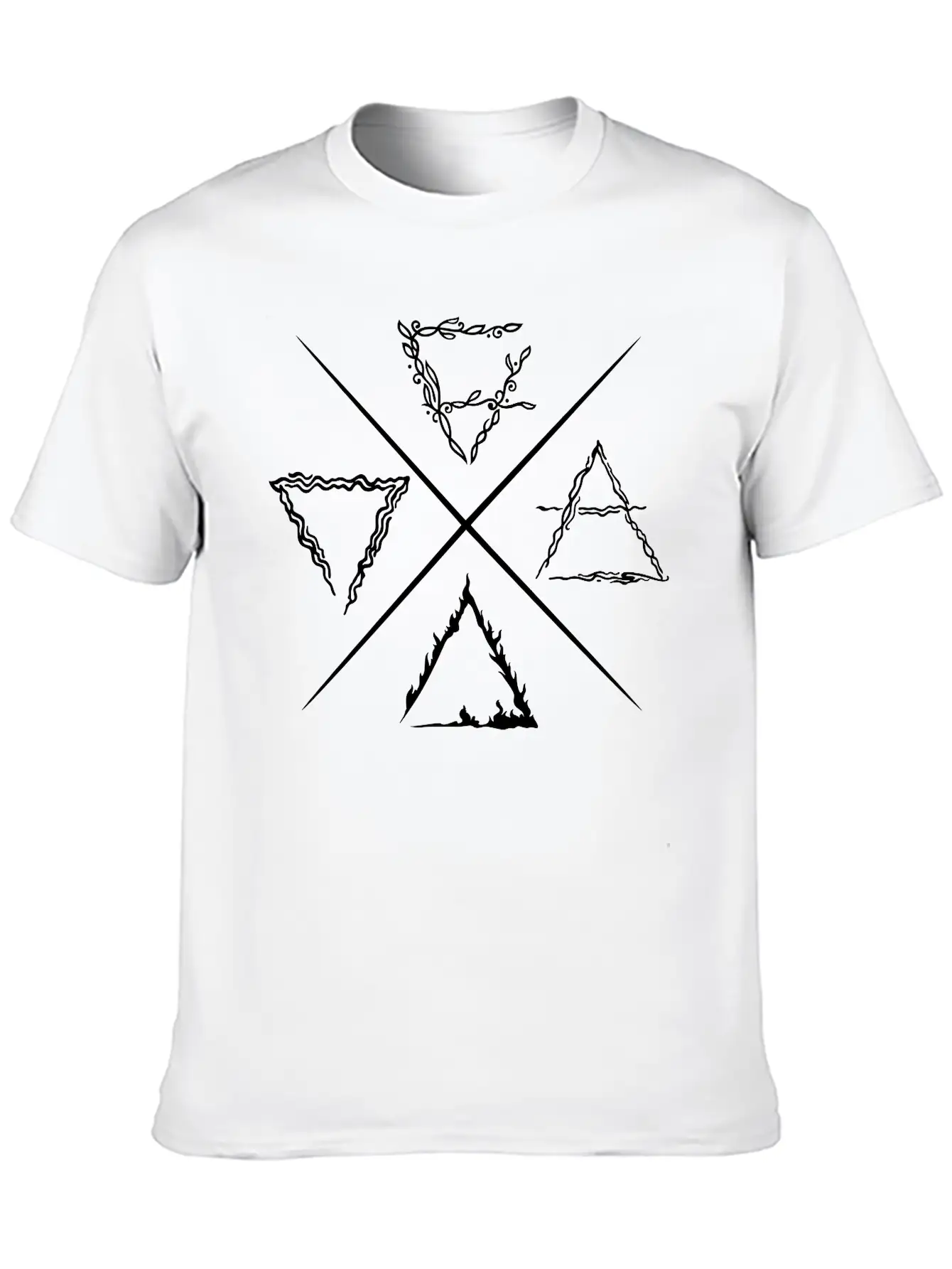 4 Elements Symbols Unisex Cotton Tee – Relaxed Fit For Any Occasion