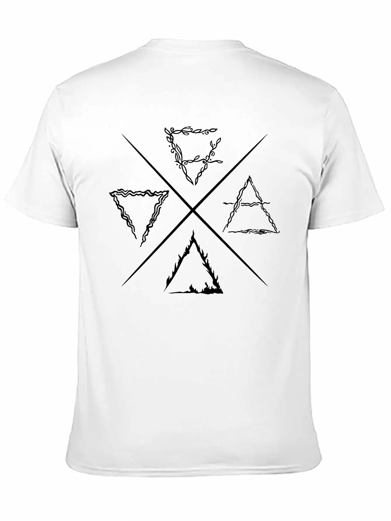 4 Elements Symbols Unisex Cotton Tee – Relaxed Fit For Any Occasion