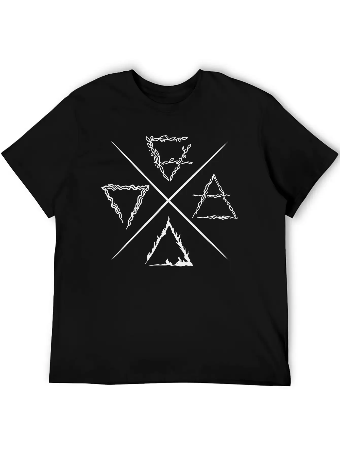 4 Elements Symbols Unisex Cotton Tee – Relaxed Fit For Any Occasion