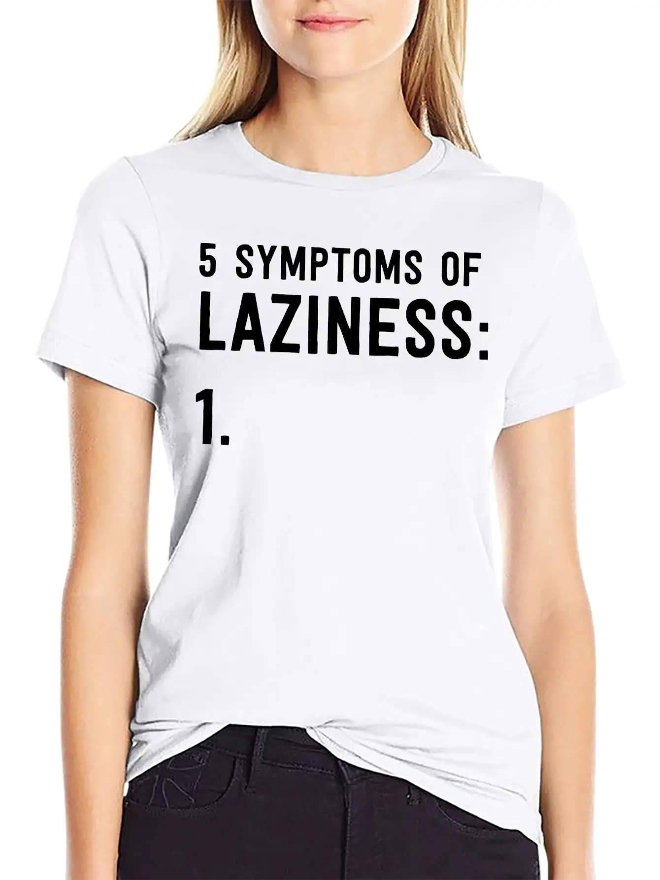 5 Symptoms Of Laziness Unisex Short Sleeve Soft Cotton T-Shirt – Casual Everyday Wear