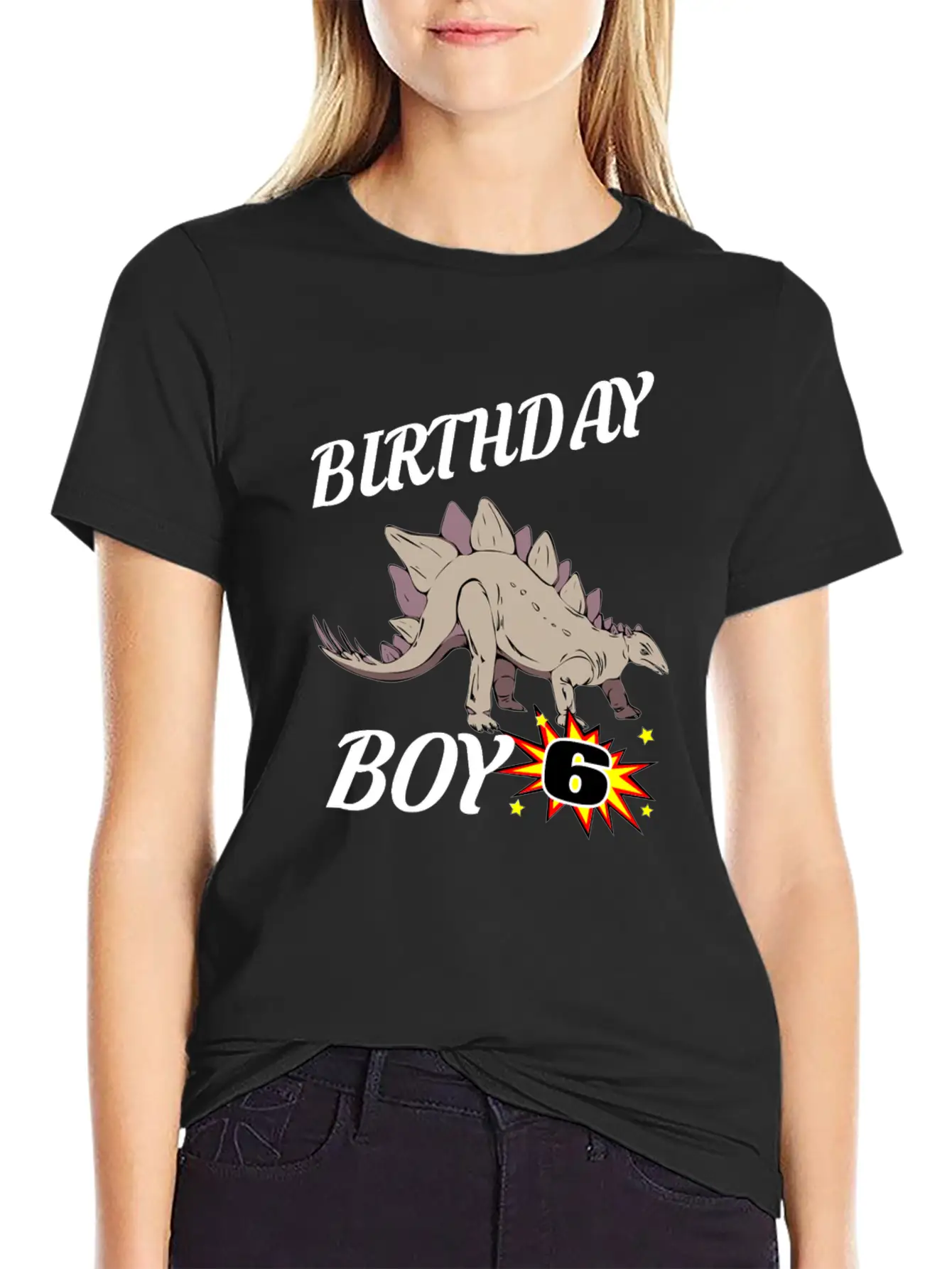 6 Years Old Birthday Design Dinosaur GifDesign Lightweight Cotton T-Shirt – Daily Comfort Graphic Shirt