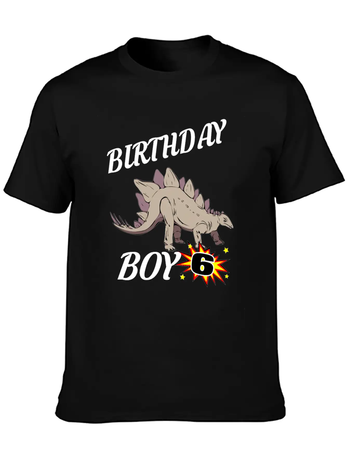 6 Years Old Birthday Design Dinosaur GifDesign Lightweight Cotton T-Shirt – Daily Comfort Graphic Shirt