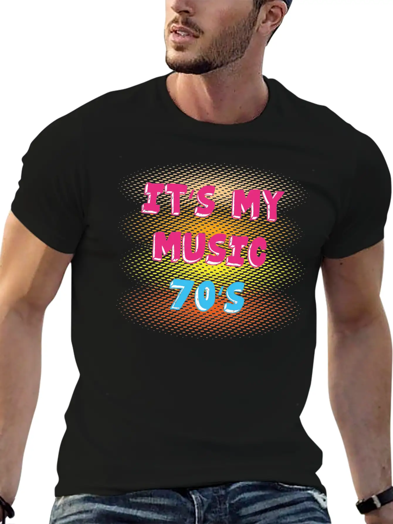 70s Music Breathable Soft Cotton T-Shirt – Timeless Casual Look