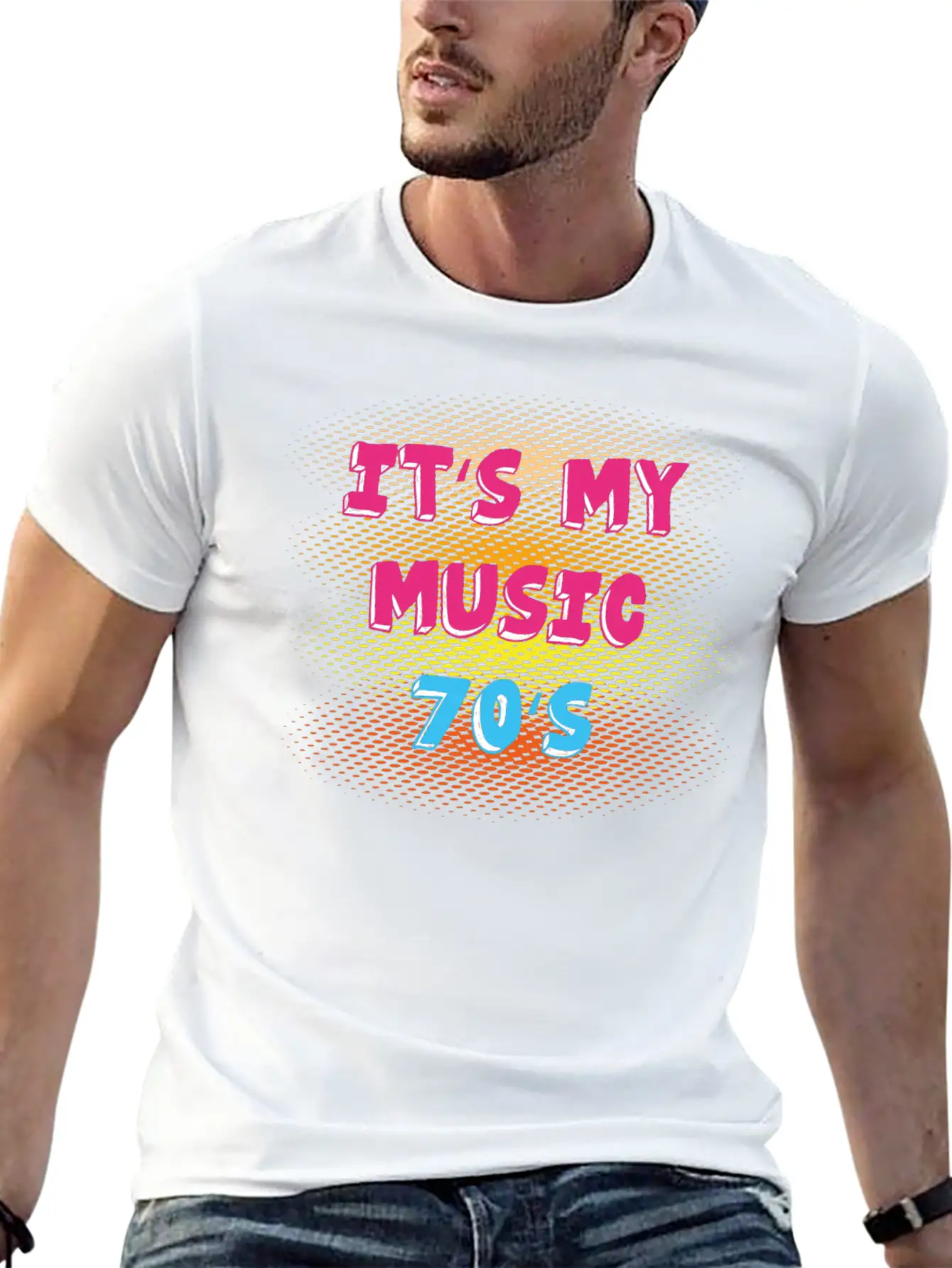 70s Music Breathable Soft Cotton T-Shirt – Timeless Casual Look