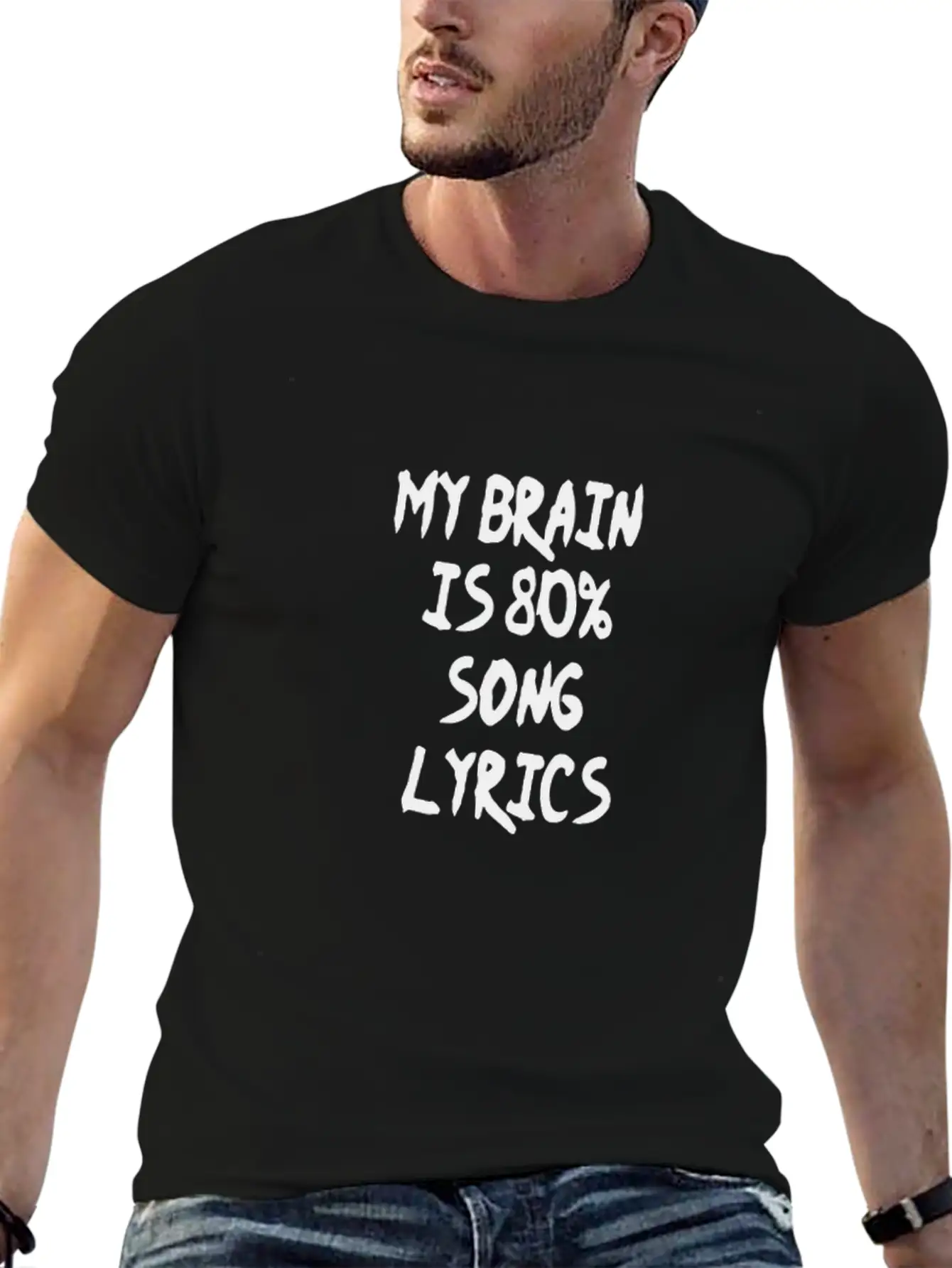 80 Percent Song Lyrics Funny Logo Classic Fit Graphic Tee For Daily Comfort – Unisex Cotton Shirt