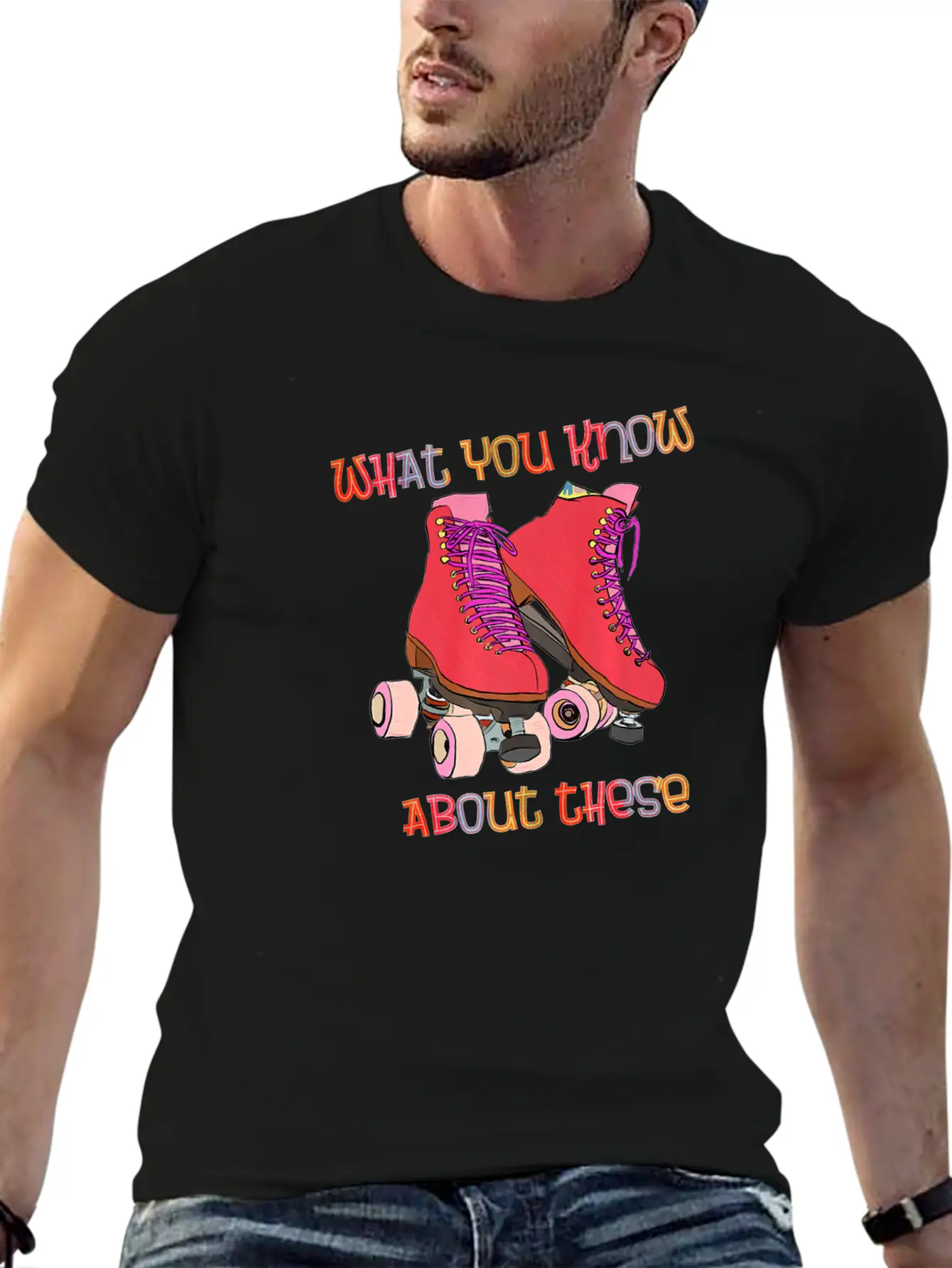 80s Roller Skates Roller Skating Disco Skates Vint Breathable Soft Cotton T-Shirt – Timeless Casual Look