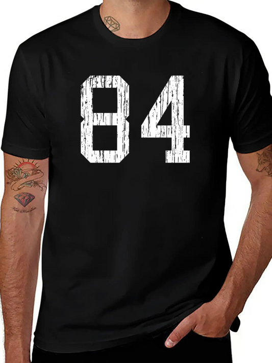 84 Retro Number Lightweight Cotton T-Shirt – Daily Comfort Graphic Shirt