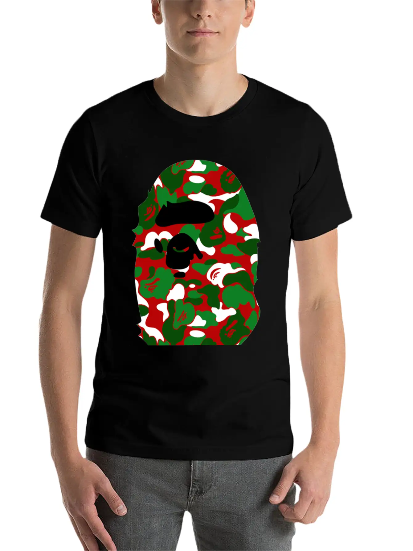 A Bathing Ape Camo Big Ape Head 2016 Soft Cotton Short Sleeve Tee – Unisex Wardrobe Staple