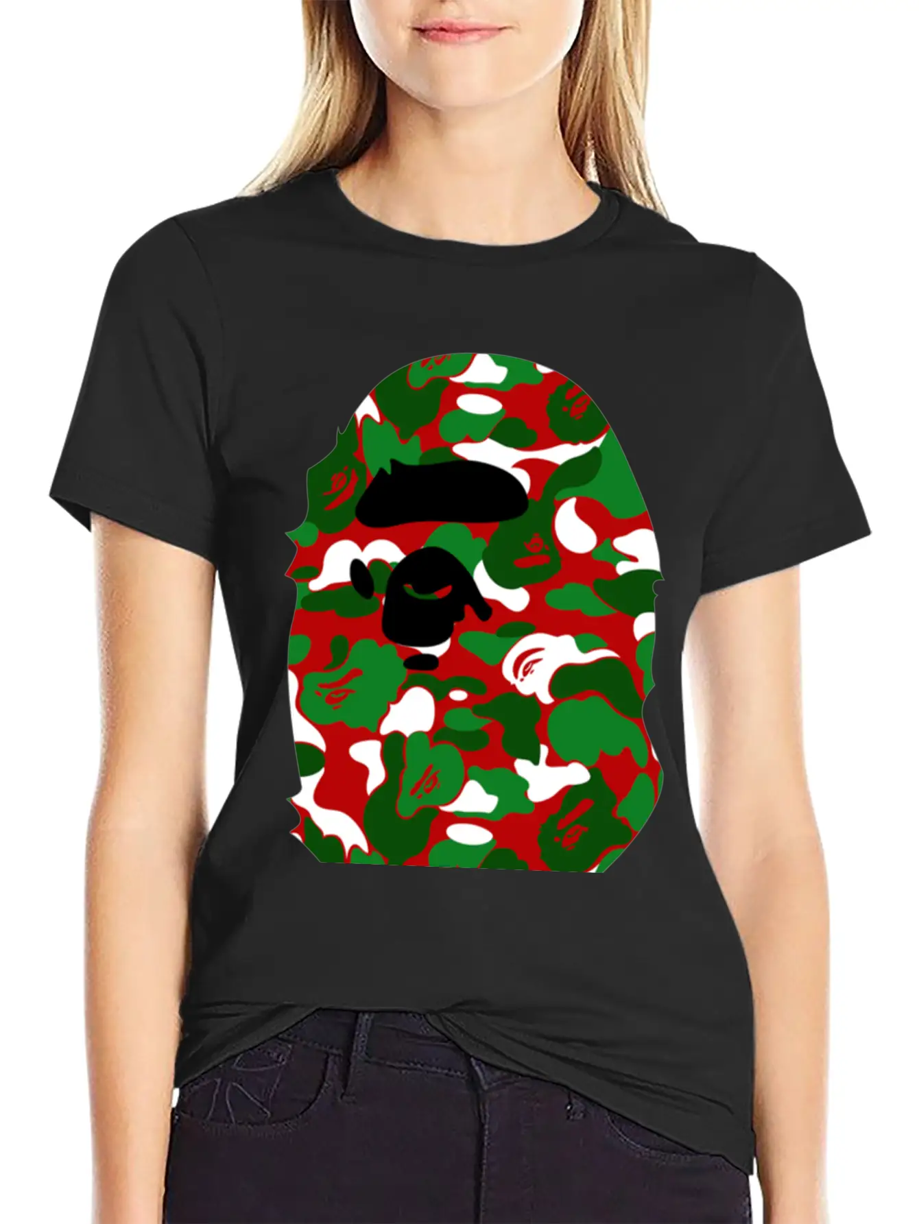 A Bathing Ape Camo Big Ape Head 2016 Soft Cotton Short Sleeve Tee – Unisex Wardrobe Staple