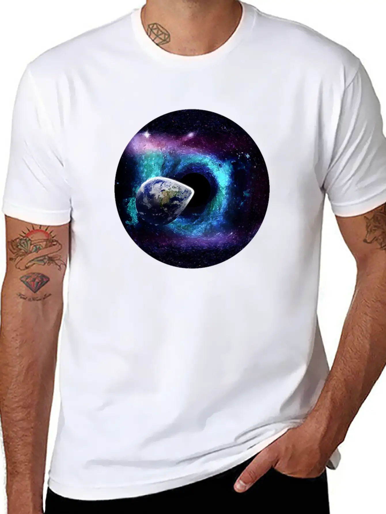 A Black Hole In The Universe Space Earth End Essential Unisex Summer Tee – Soft Cotton Casual Fit