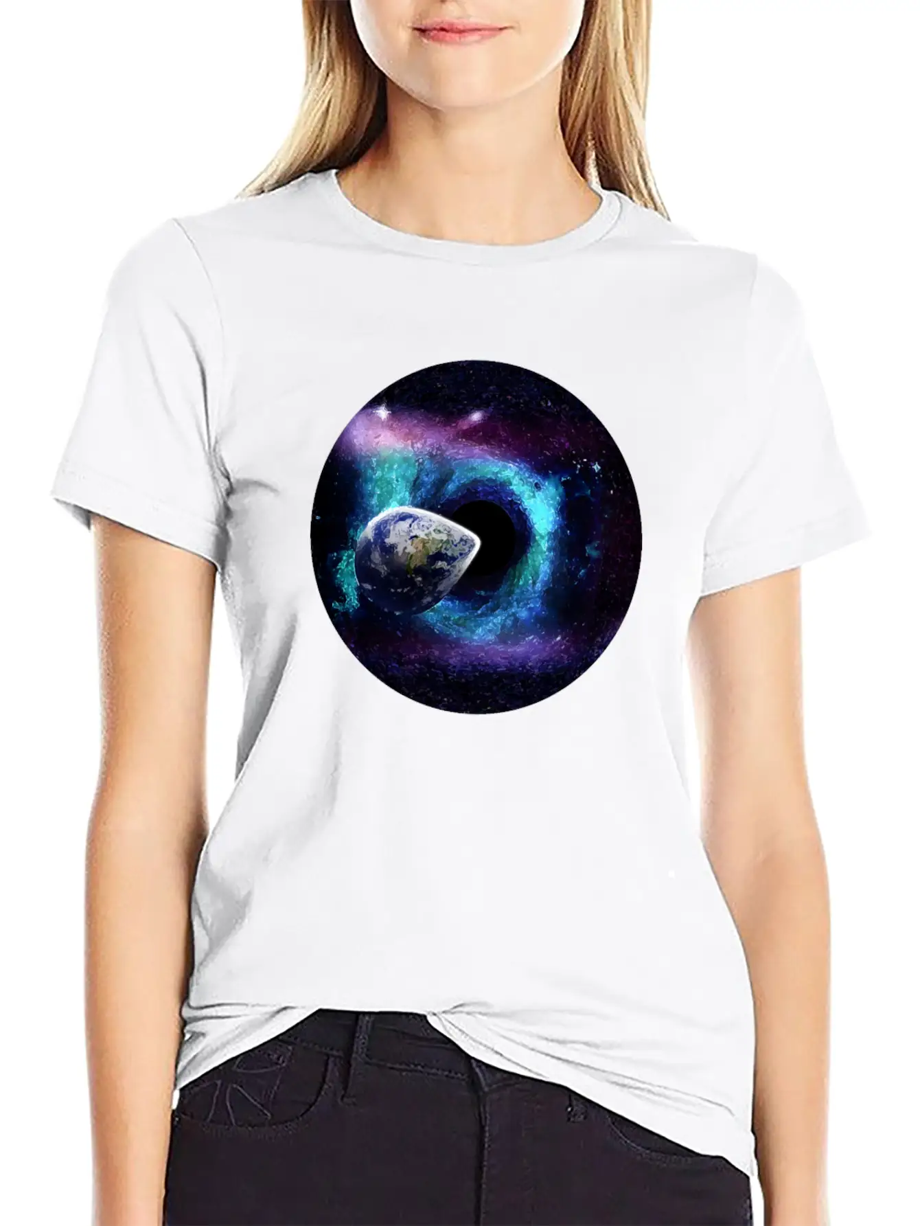 A Black Hole In The Universe Space Earth End Essential Unisex Summer Tee – Soft Cotton Casual Fit