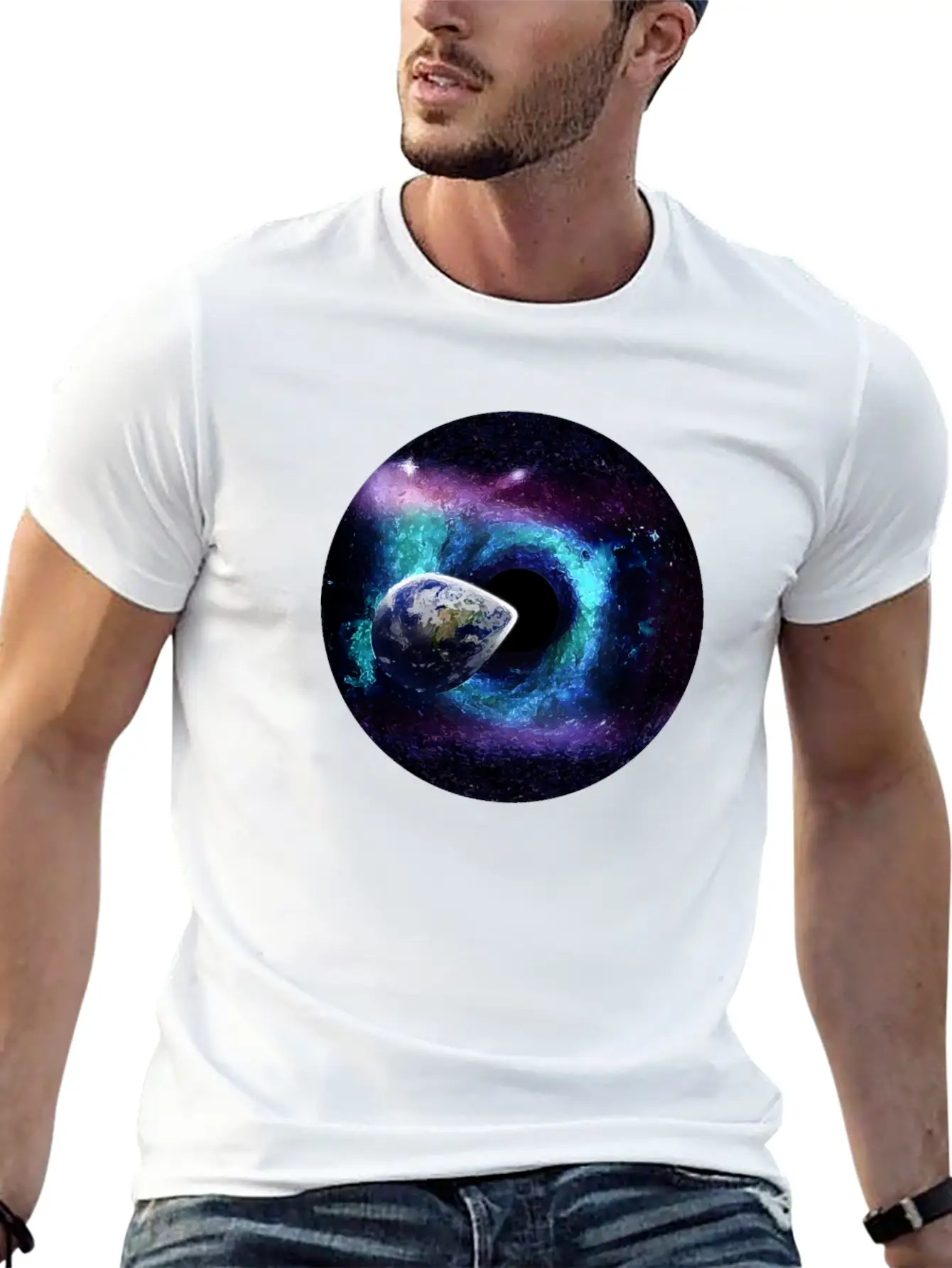 A Black Hole In The Universe Space Earth End Essential Unisex Summer Tee – Soft Cotton Casual Fit