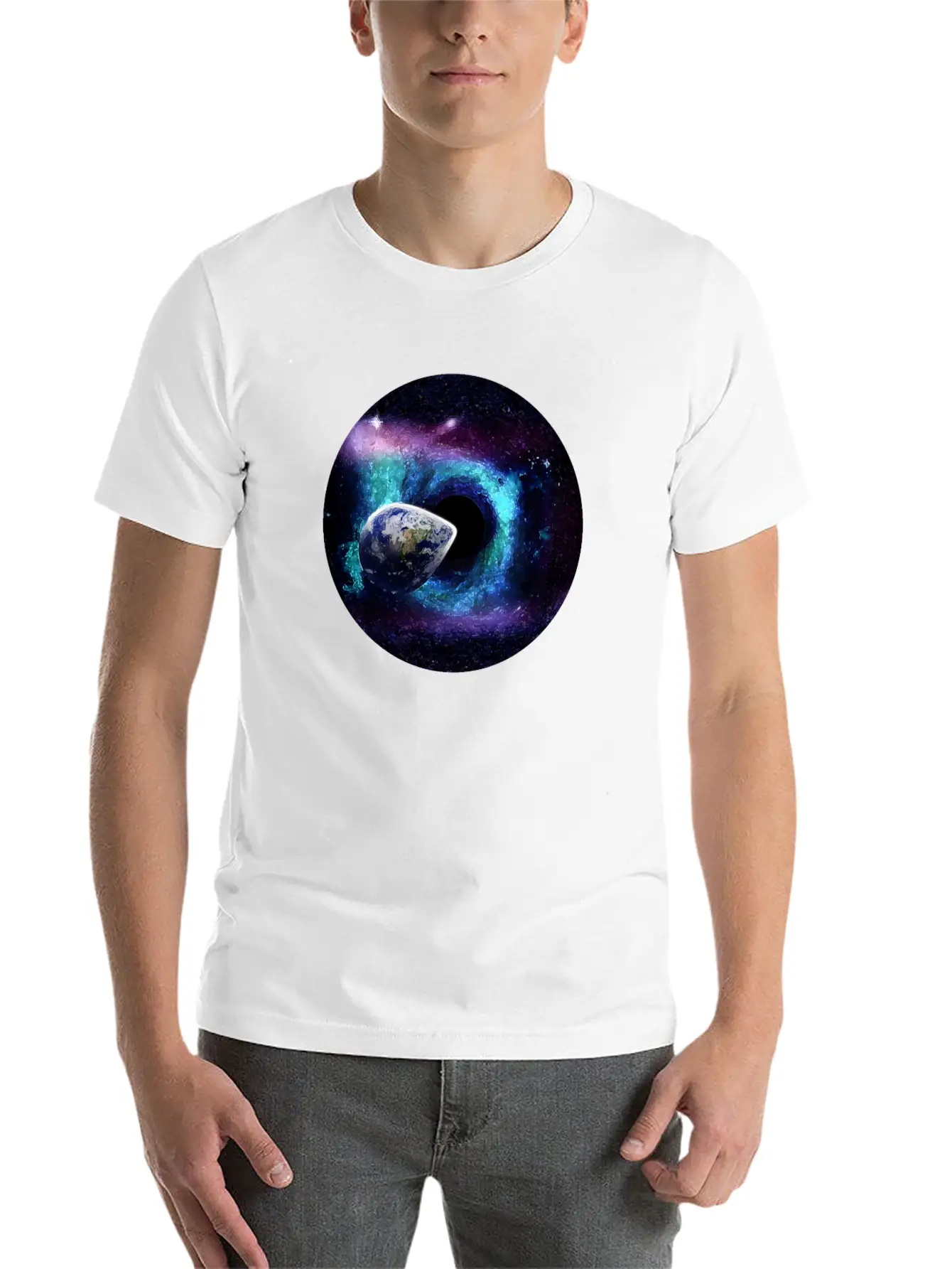 A Black Hole In The Universe Space Earth End Essential Unisex Summer Tee – Soft Cotton Casual Fit