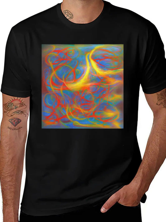 Abstract Design Classic Crew Neck Graphic Tee – Everyday Minimal Look