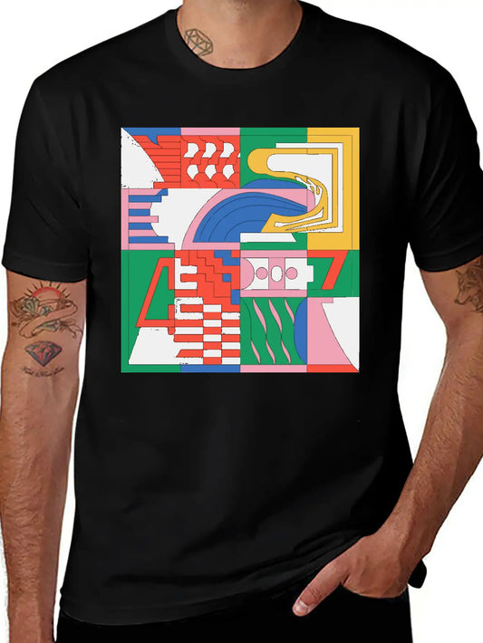 Abstract Geometric Patterns Simple Everyday Graphic Tee – Lightweight Summer Wear