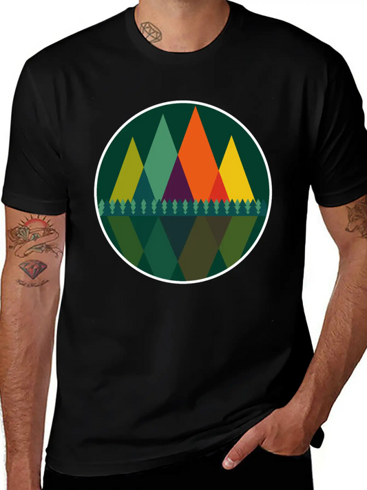 Abstract Mountains View Modern Art I Gift Classic Cotton Tee – Unisex Comfort For Any Season