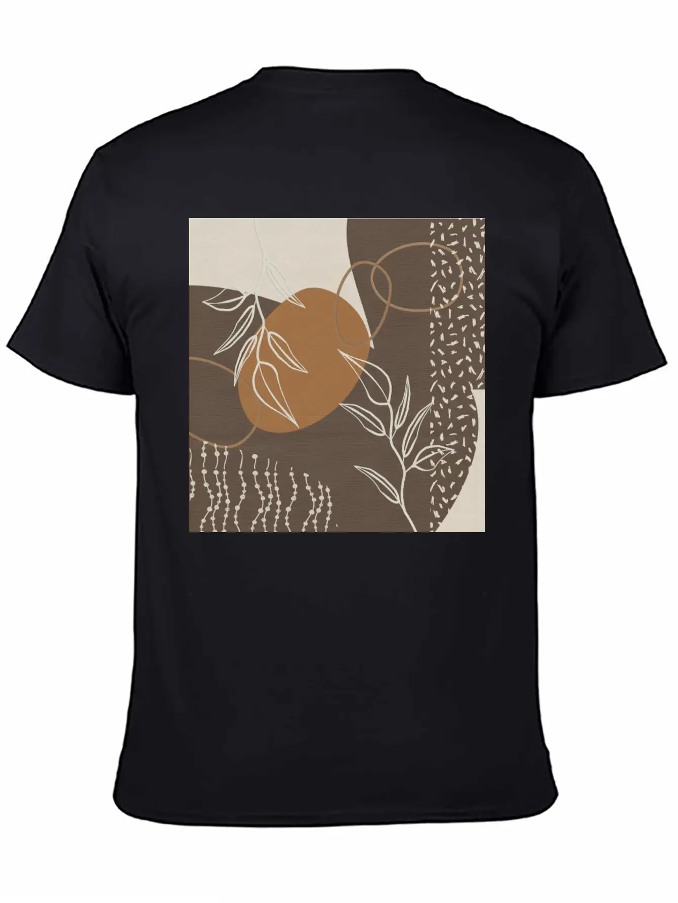 Abstract Neutral Meeting Point 2 In Coffee Soft Cotton Short Sleeve Tee – Unisex Wardrobe Staple
