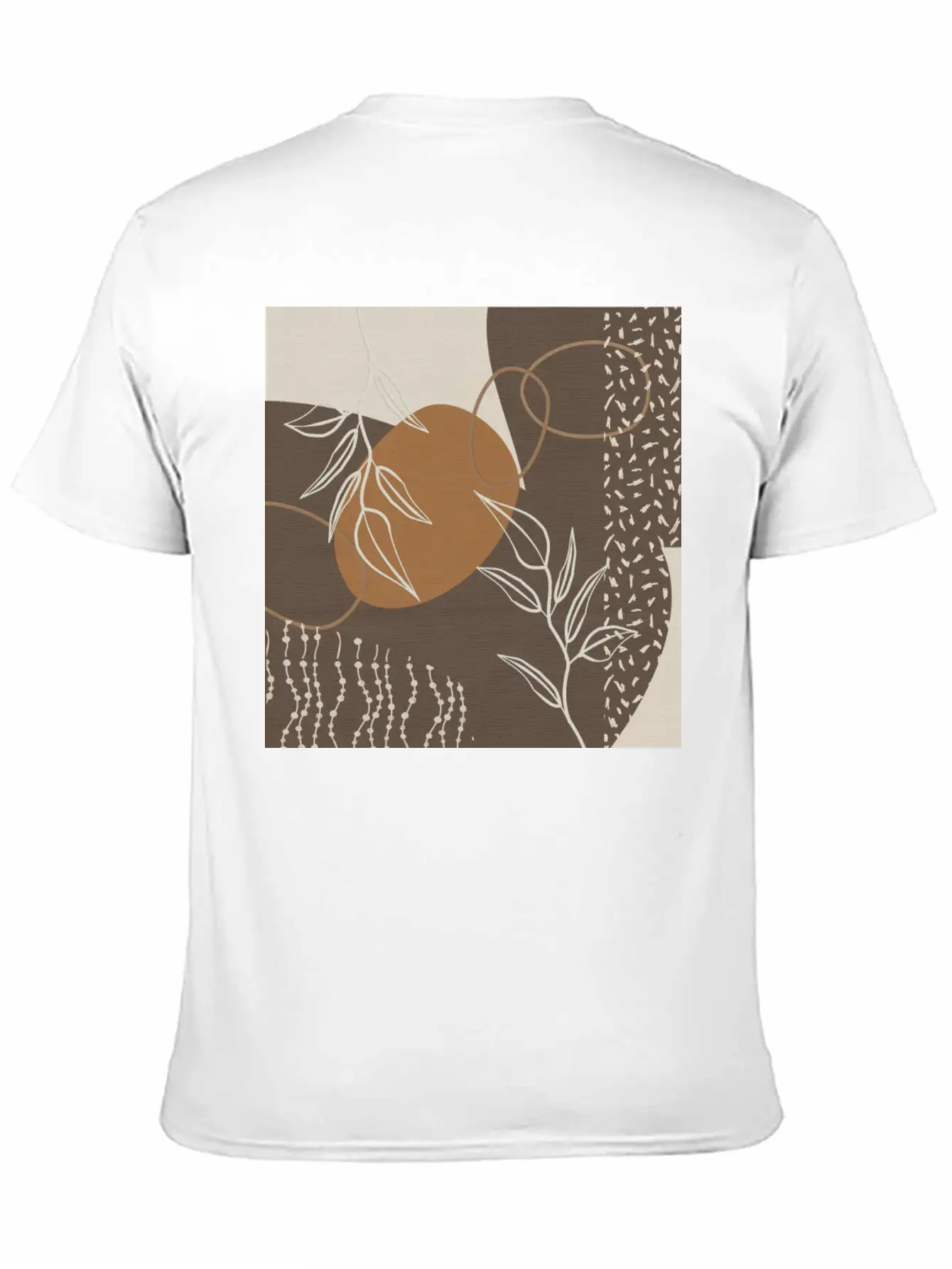 Abstract Neutral Meeting Point 2 In Coffee Soft Cotton Short Sleeve Tee – Unisex Wardrobe Staple
