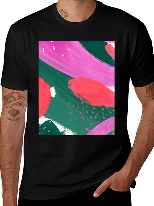 Abstract Painting Unisex Short Sleeve Soft Cotton T-Shirt – Casual Everyday Wear