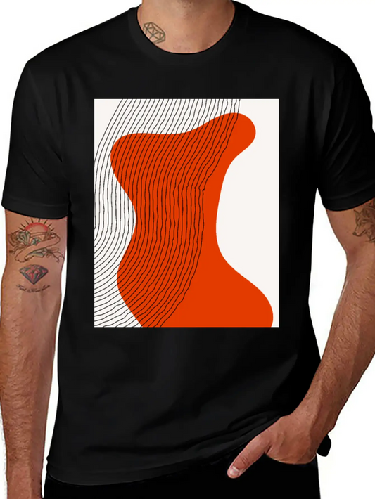 Abstract Shapes And Lines Art I Unisex Short Sleeve Soft Cotton T-Shirt – Casual Everyday Wear