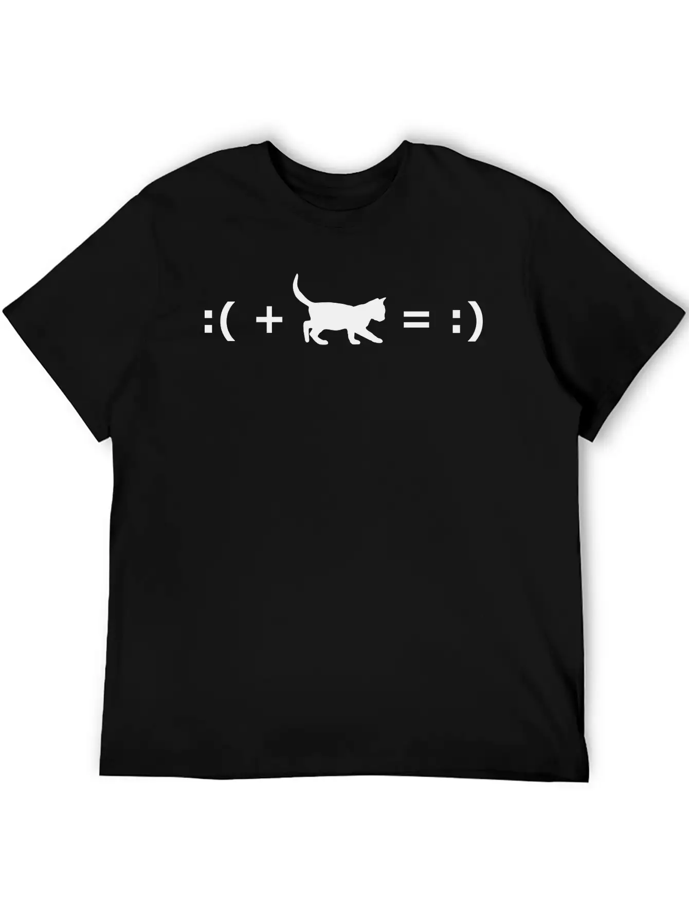 :( + Cat = :) Formula For Happiness Classic Cotton Tee – Unisex Comfort For Any Season